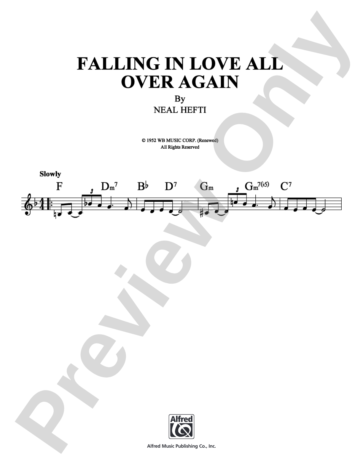 Falling in Love All Over Again: Lead Sheet Digital Sheet Music