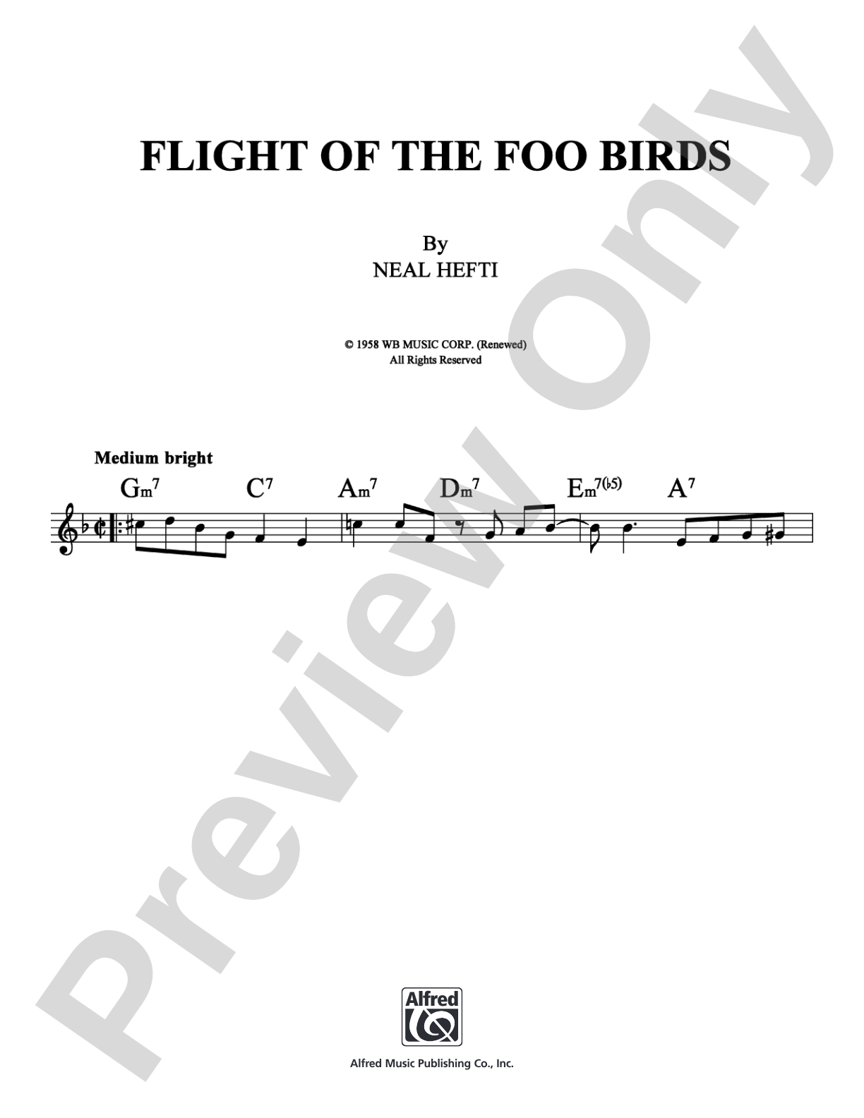 Flight of the Foo Birds: Lead Sheet Digital Sheet Music