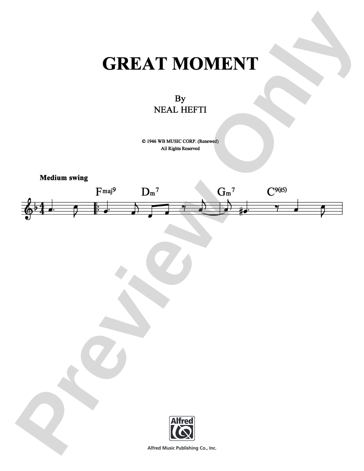 Great Moment: Lead Sheet Digital Sheet Music
