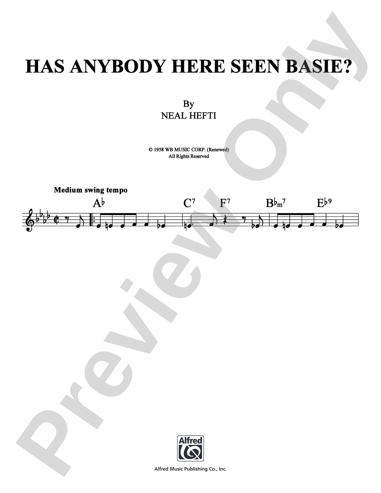 Has Anybody Here Seen Basie?: Lead Sheet Digital Sheet Music