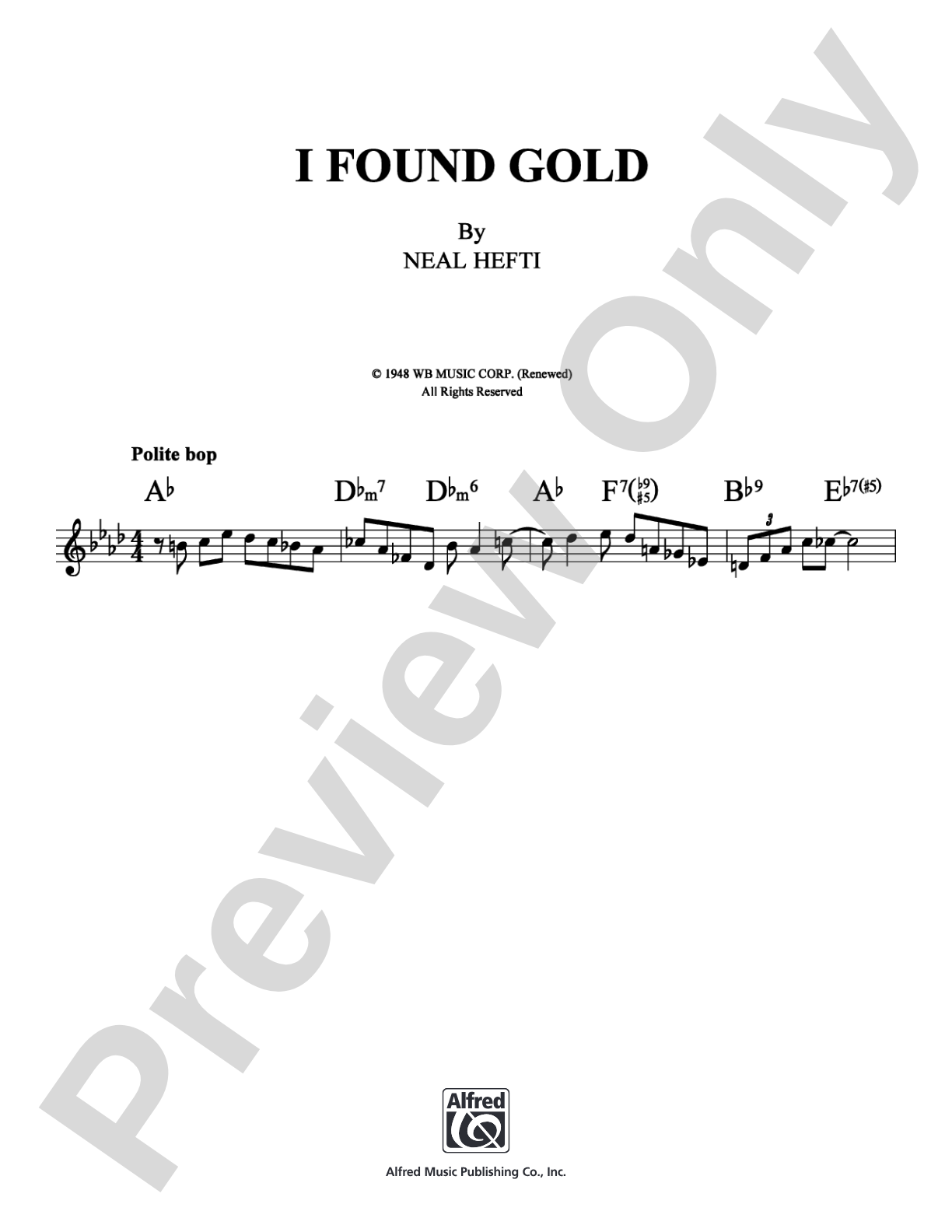 I Found Gold: Lead Sheet Digital Sheet Music