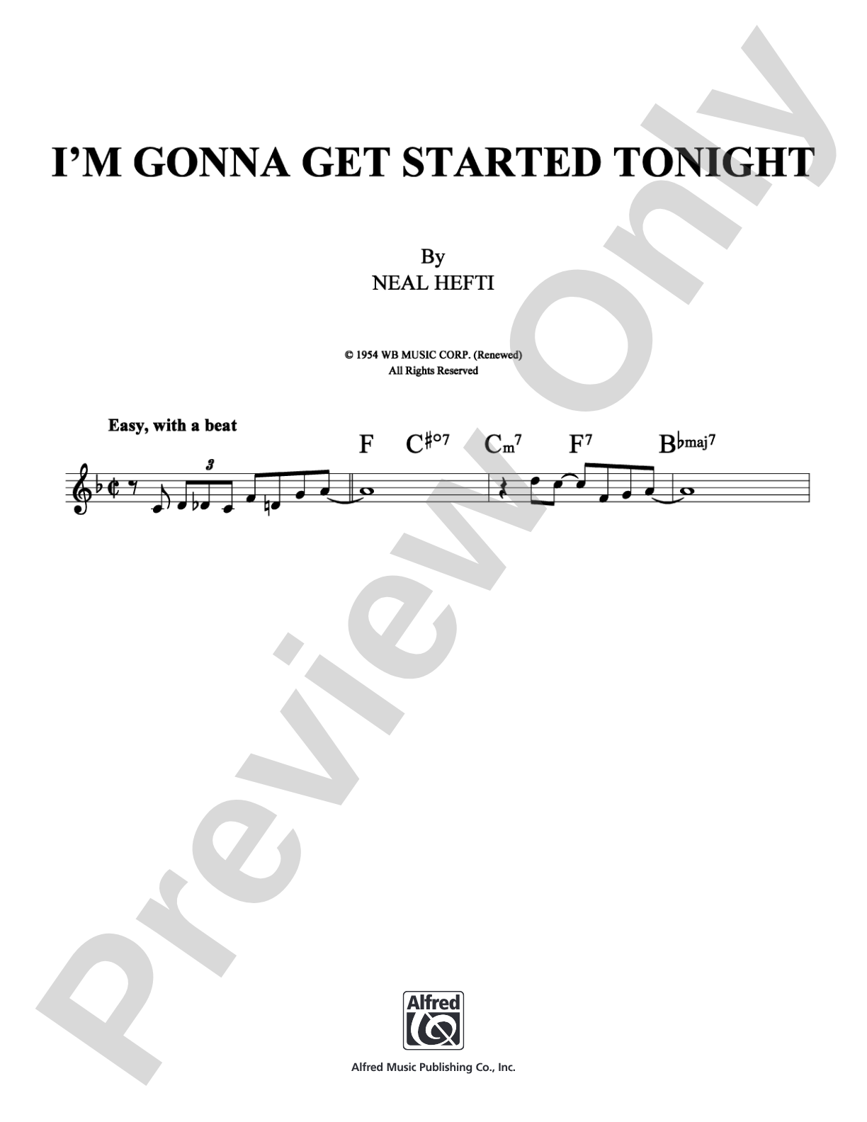 I'm Gonna Get Started Tonight: Lead Sheet Digital Sheet Music