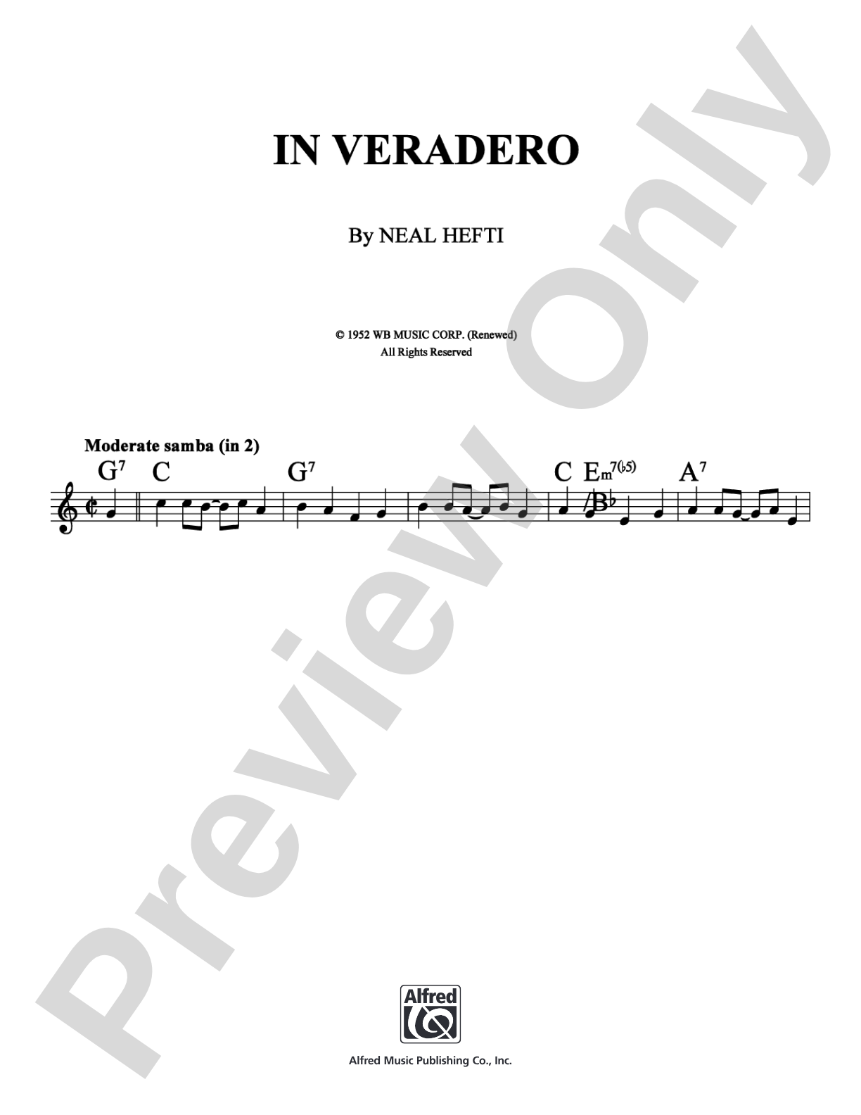 In Veradero: Lead Sheet Digital Sheet Music