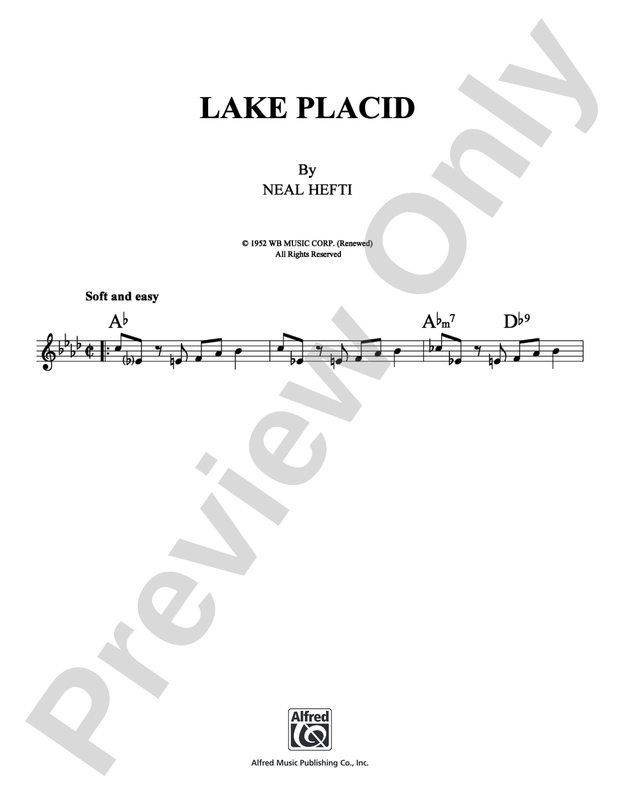 Lake Placid: Lead Sheet Digital Sheet Music