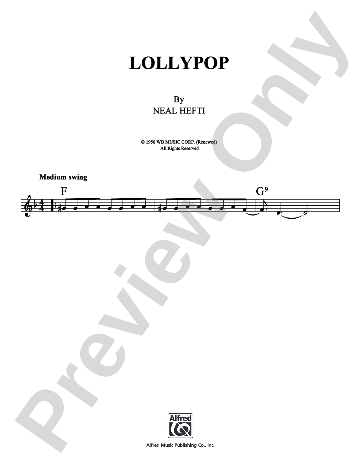 Lollypop: Lead Sheet Digital Sheet Music