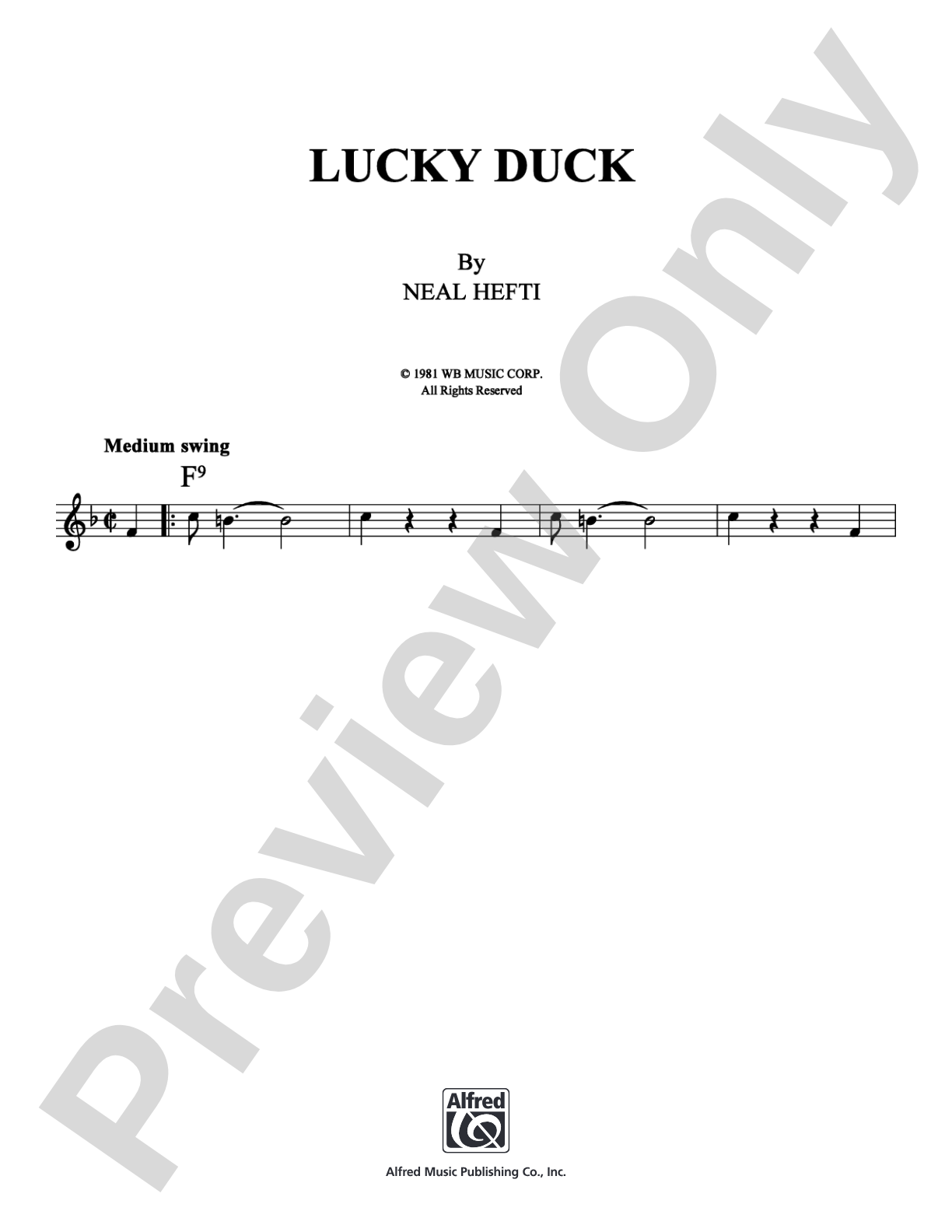 Lucky Duck: Lead Sheet Digital Sheet Music
