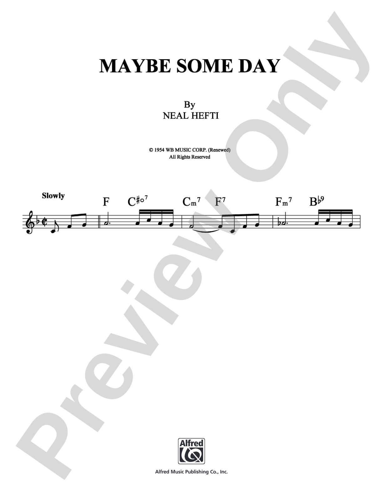Maybe Some Day: Lead Sheet Digital Sheet Music