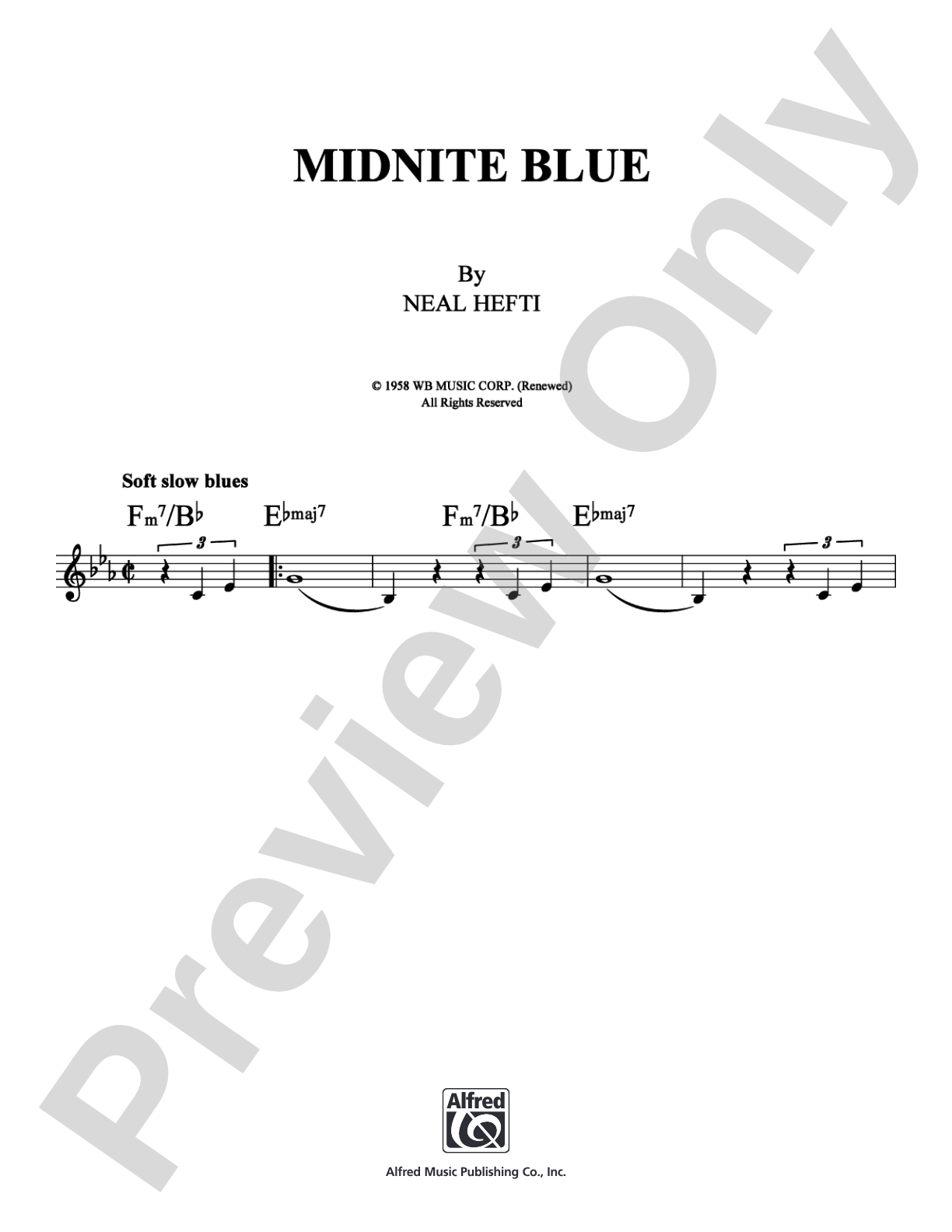 Midnite Blue: Lead Sheet Digital Sheet Music