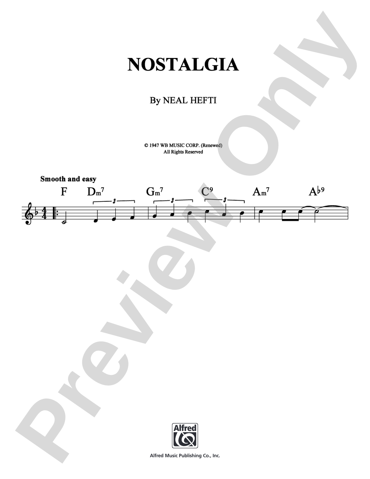 Nostalgia: Lead Sheet Digital Sheet Music