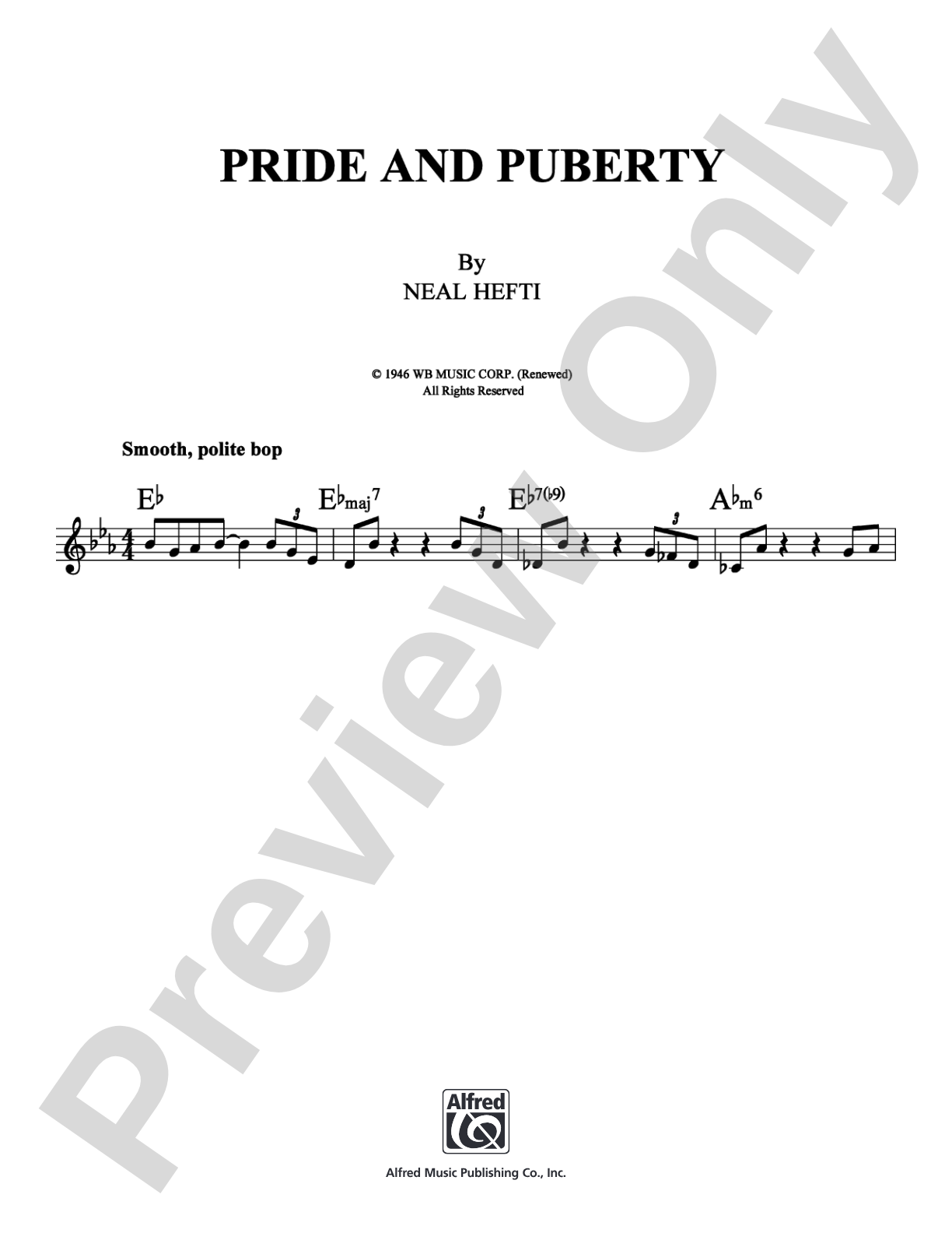 Pride and Puberty: Lead Sheet Digital Sheet Music
