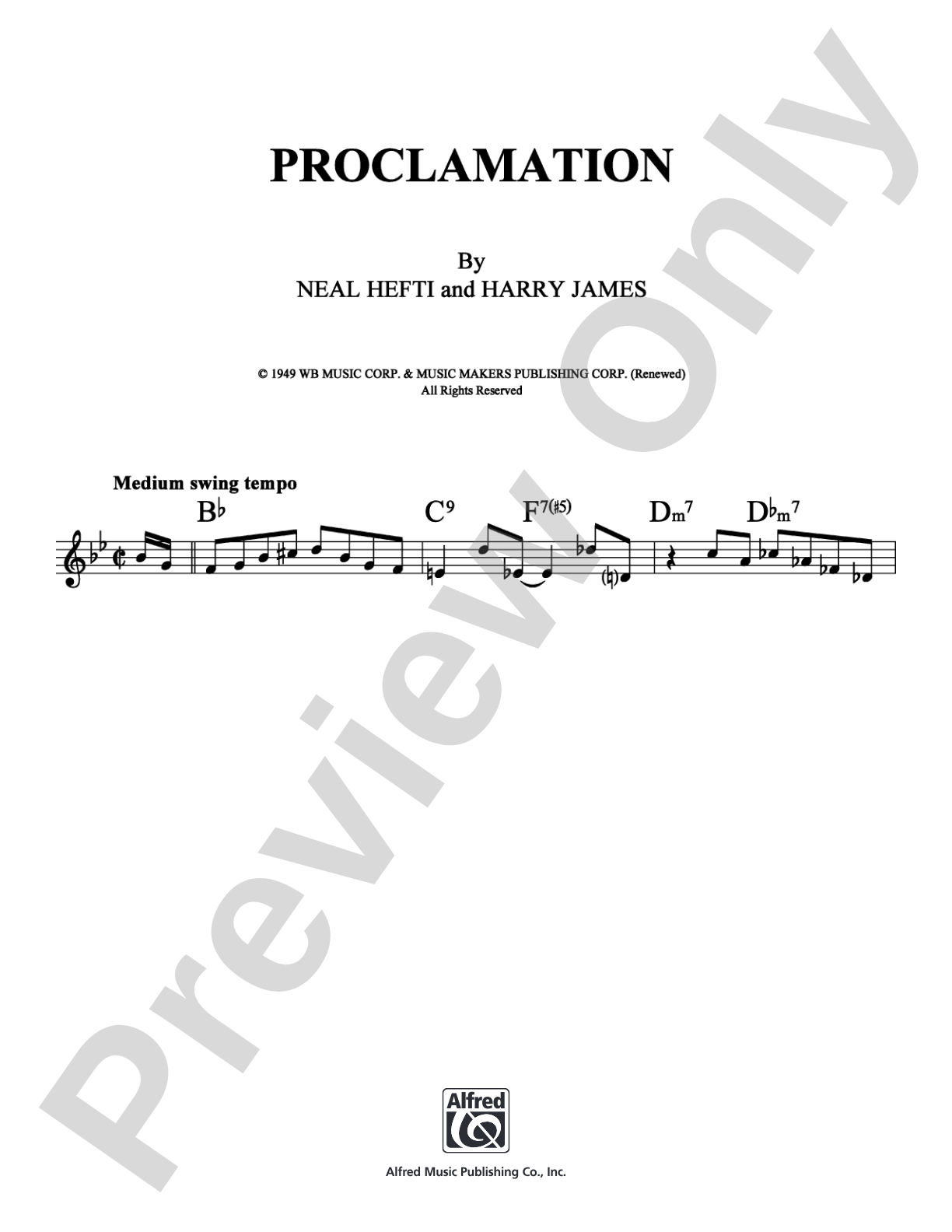Proclamation: Lead Sheet Digital Sheet Music