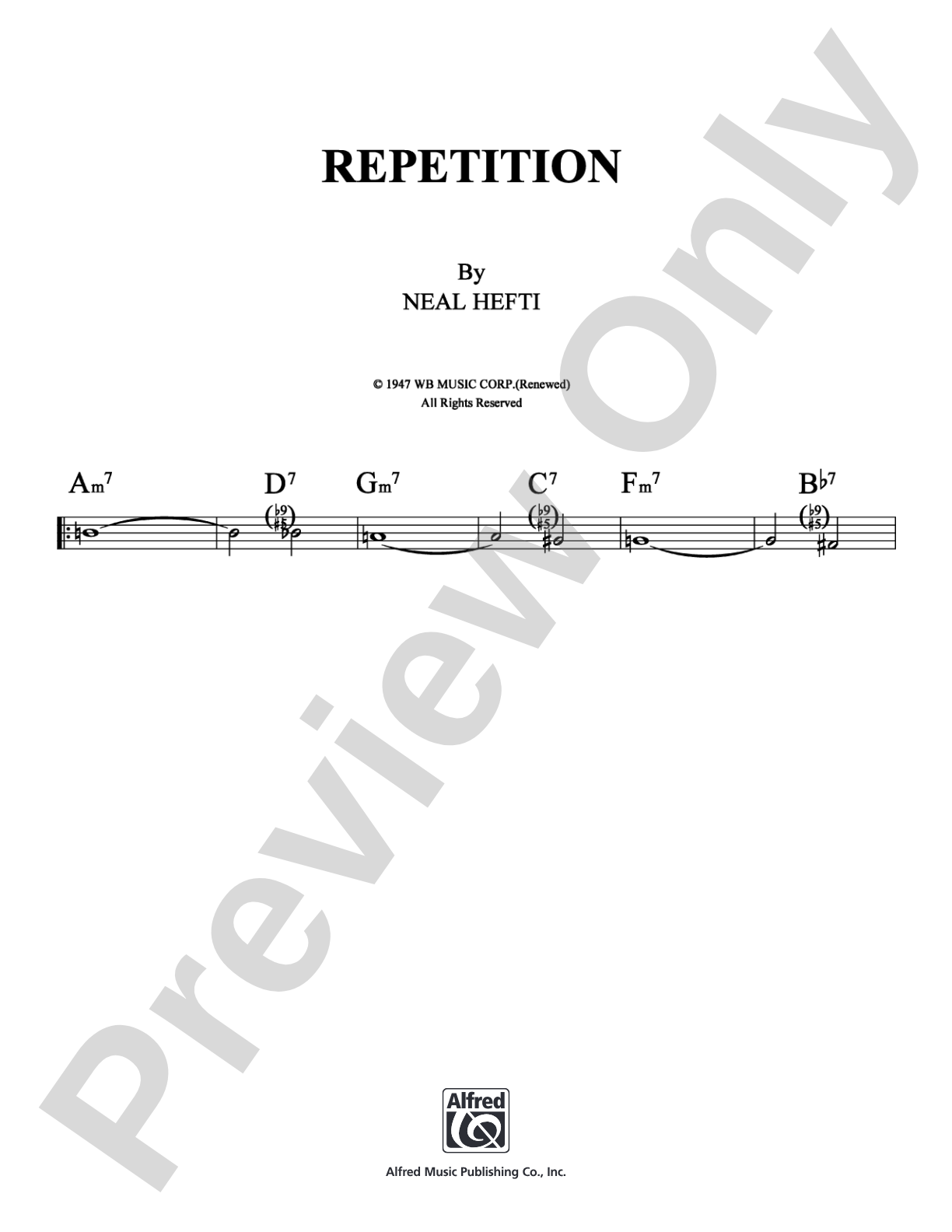 Repetition: Lead Sheet Digital Sheet Music