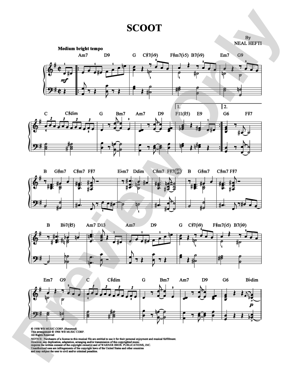 Scoot: Piano Digital Sheet Music