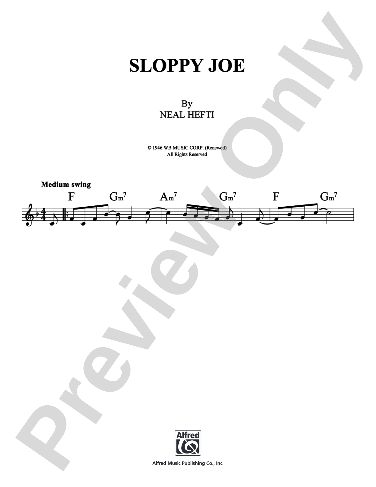 Sloppy Joe: Lead Sheet Digital Sheet Music