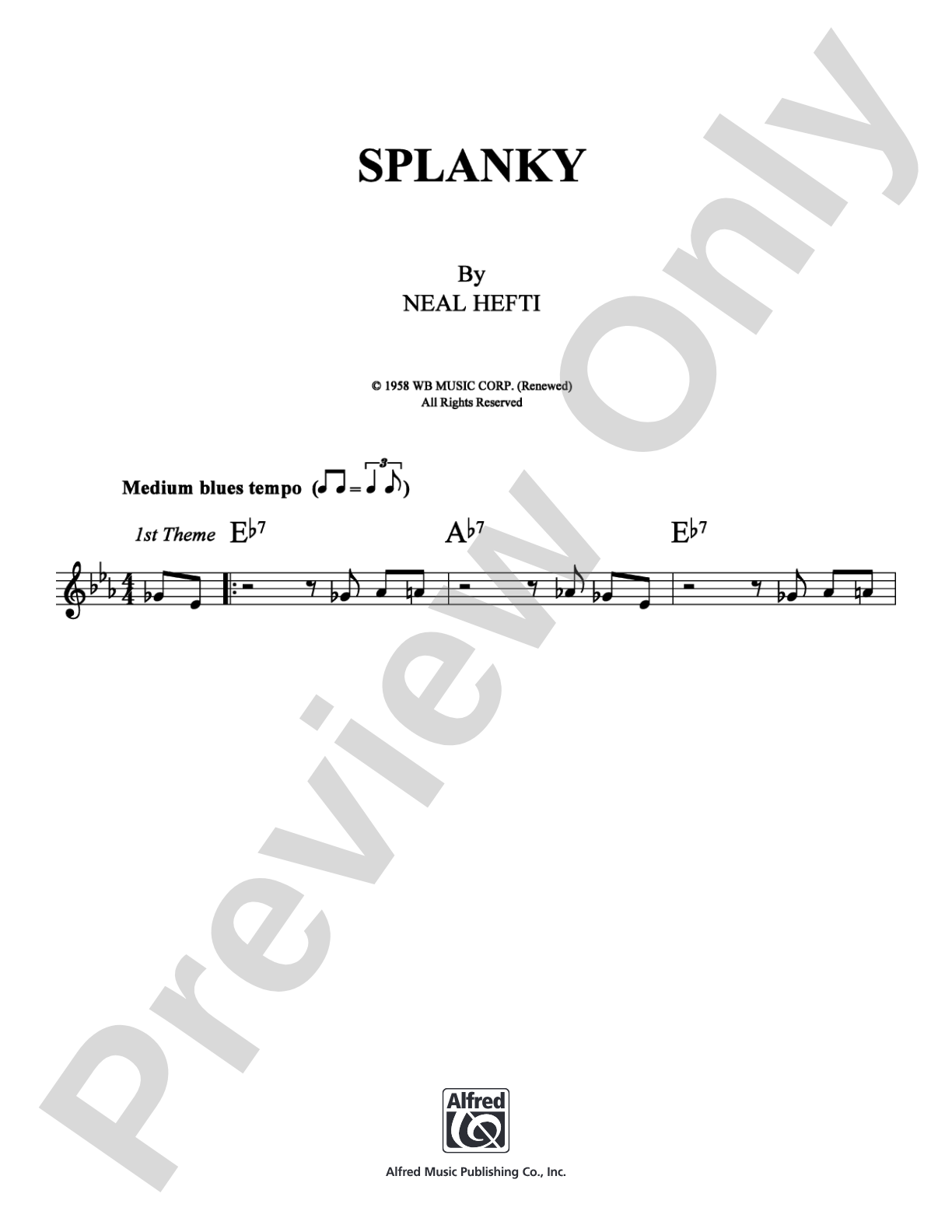 Splanky: Lead Sheet Digital Sheet Music