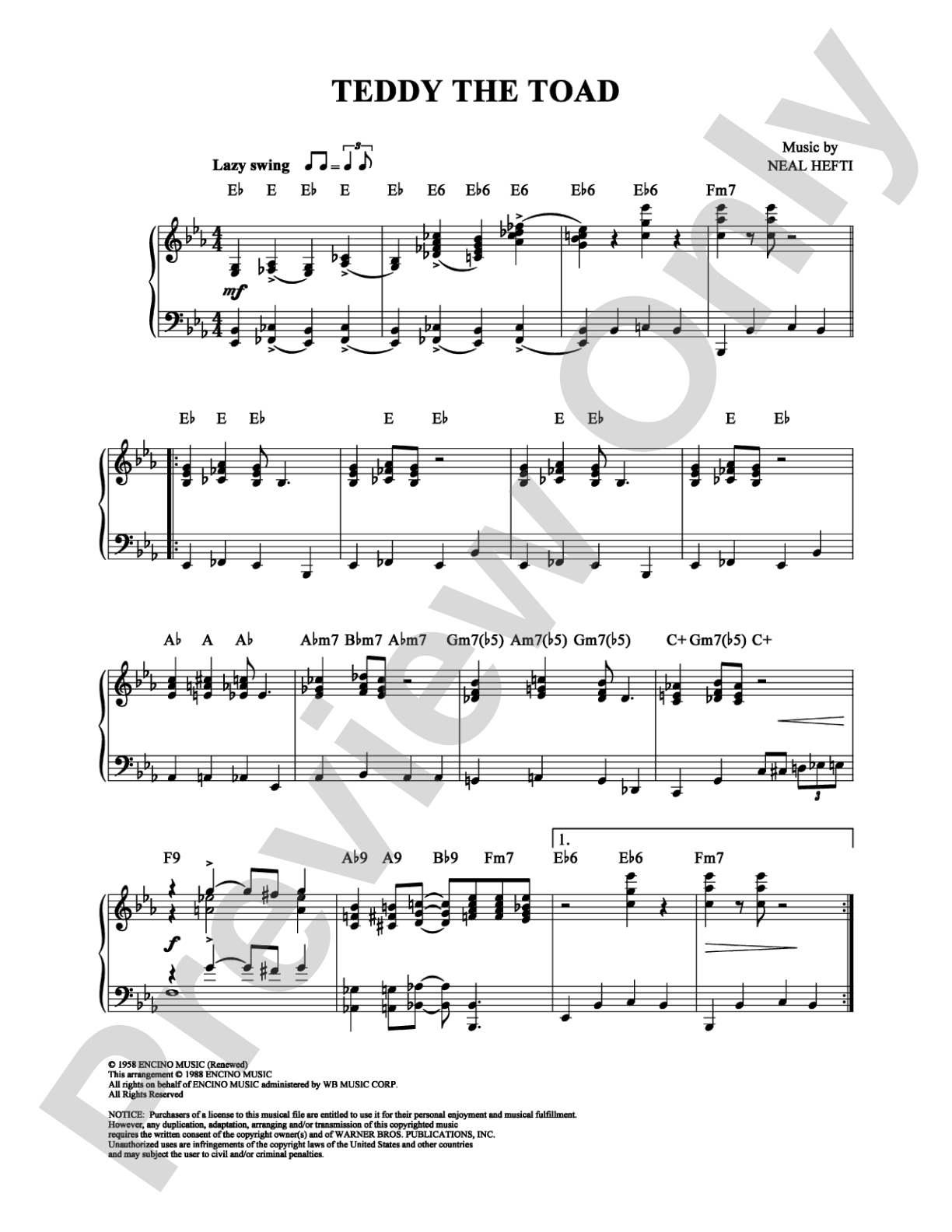 Teddy the Toad: Piano Digital Sheet Music