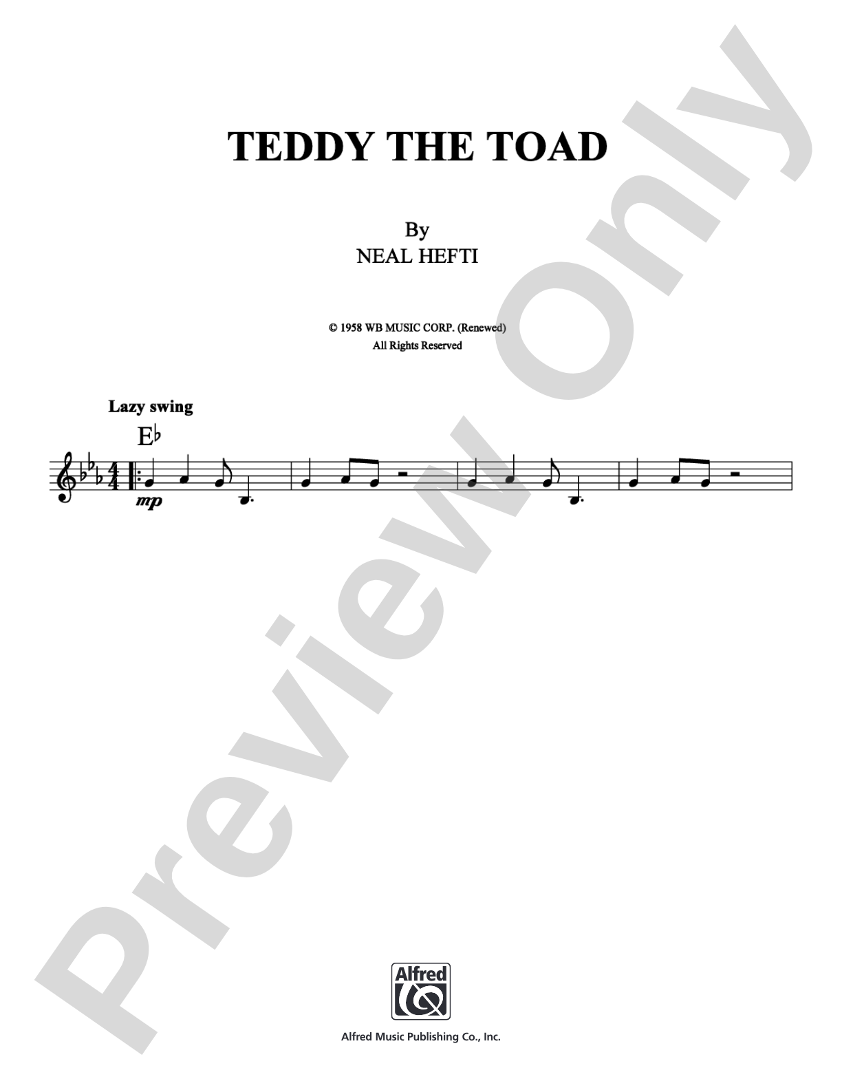 Teddy the Toad: Lead Sheet Digital Sheet Music