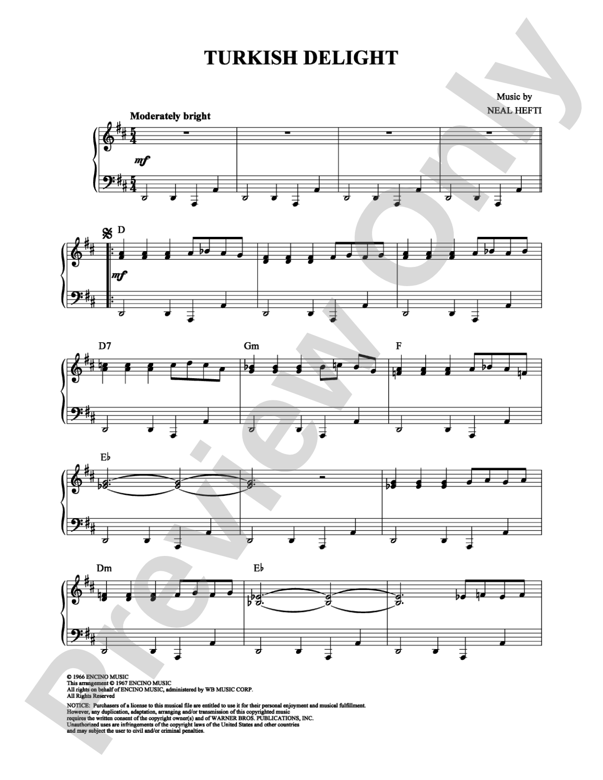 Turkish Delight: Piano Digital Sheet Music