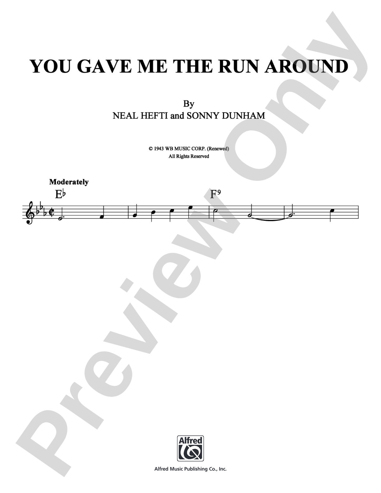 You Gave Me the Run Around: Lead Sheet Digital Sheet Music