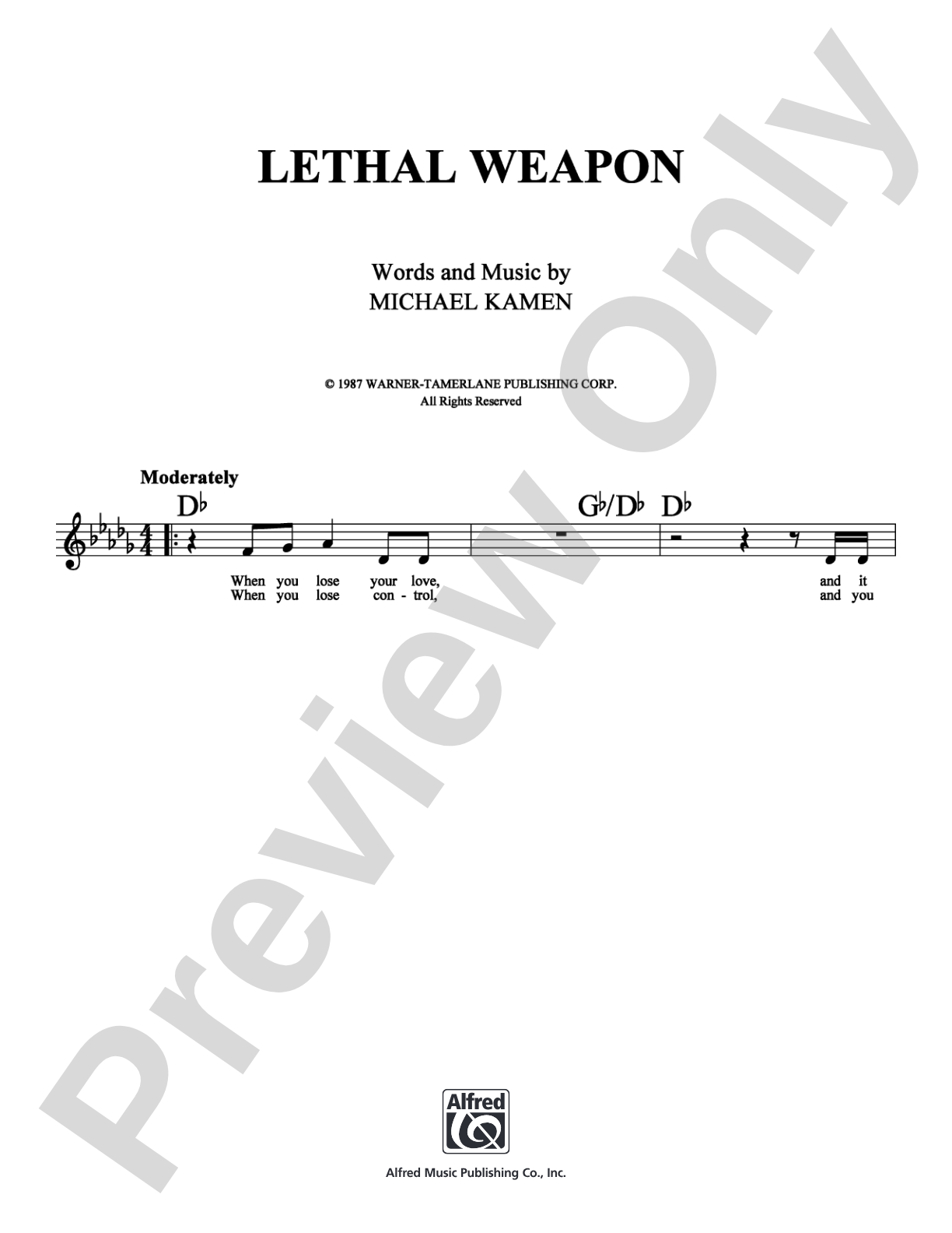 Lethal Weapon: Lead Sheet Digital Sheet Music