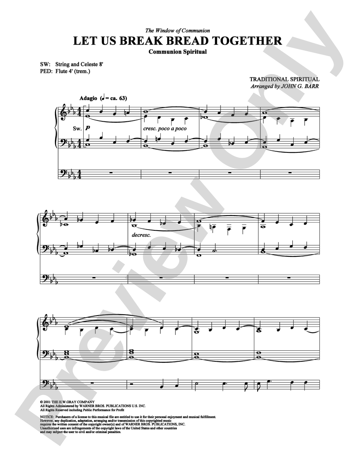 Let Us Break Bread Together: Organ Digital Sheet Music