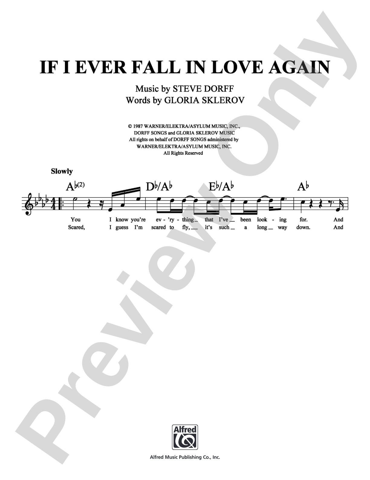 If I Ever Fall in Love Again: Lead Sheet Digital Sheet Music