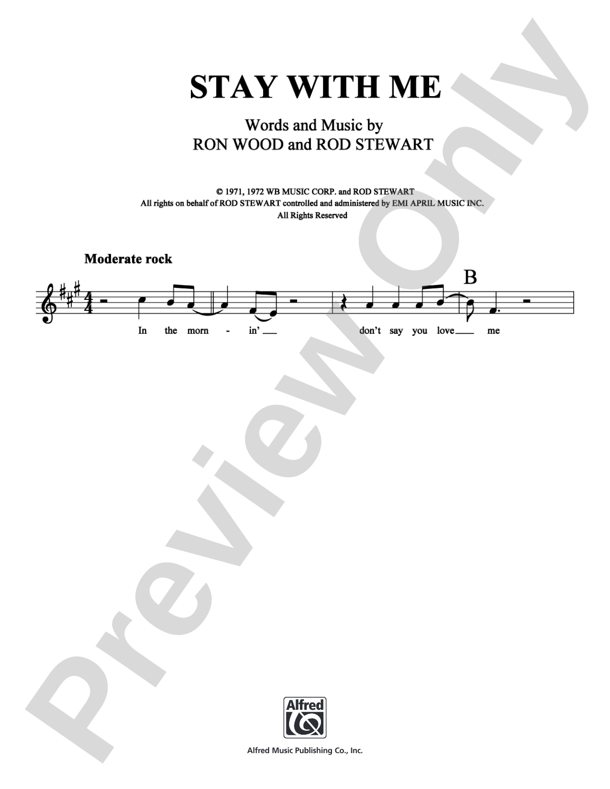 Stay With Me: Lead Sheet Digital Sheet Music