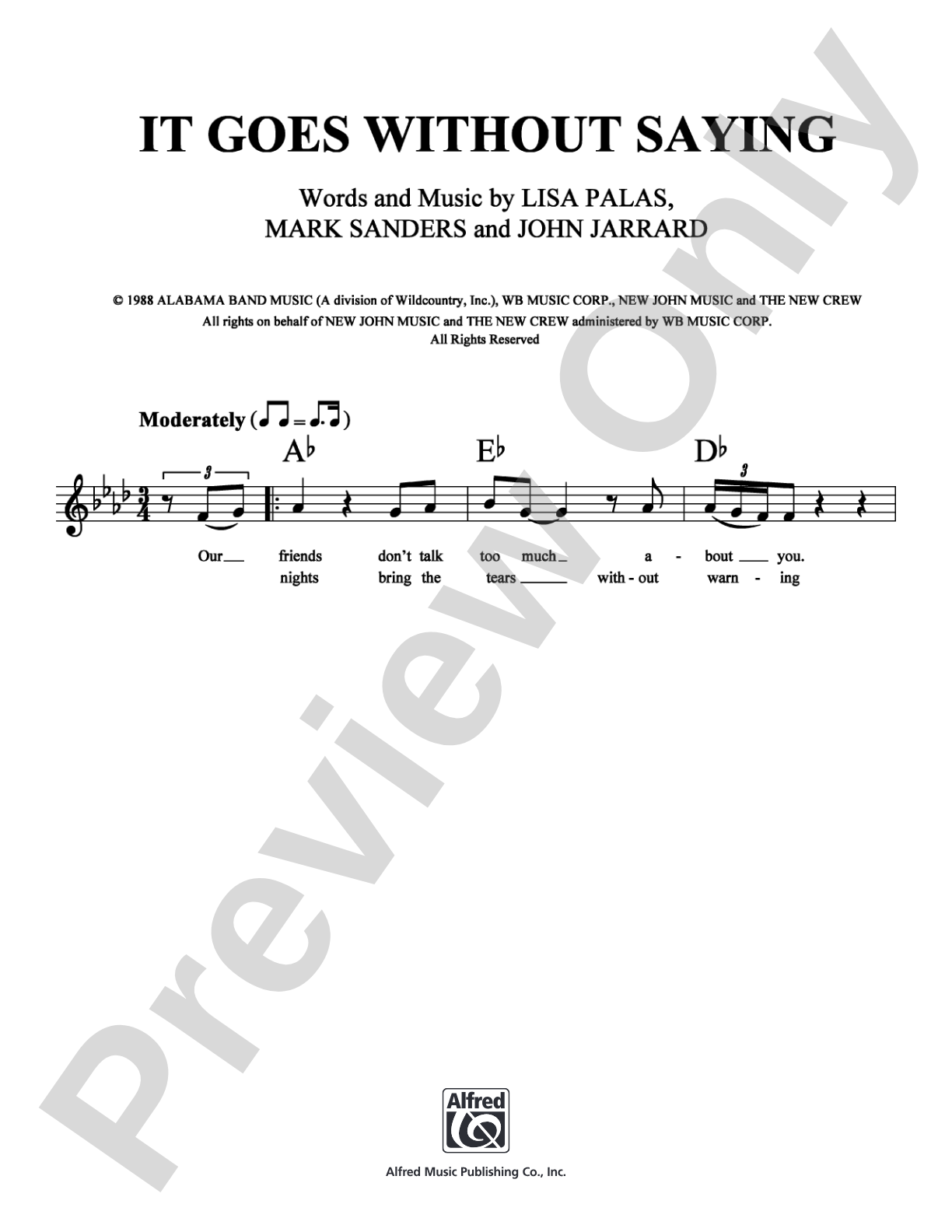 It Goes Without Saying: Lead Sheet Digital Sheet Music