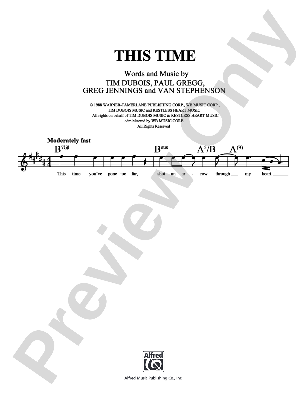 This Time: Lead Sheet Digital Sheet Music