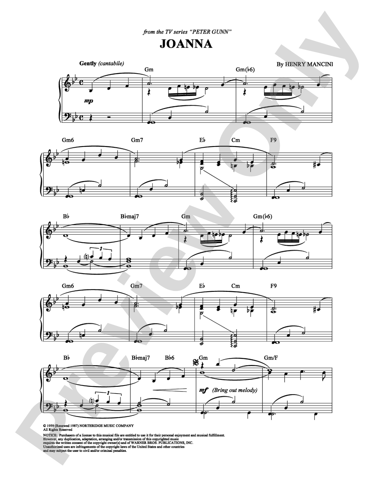 Joanna: Piano Digital Sheet Music