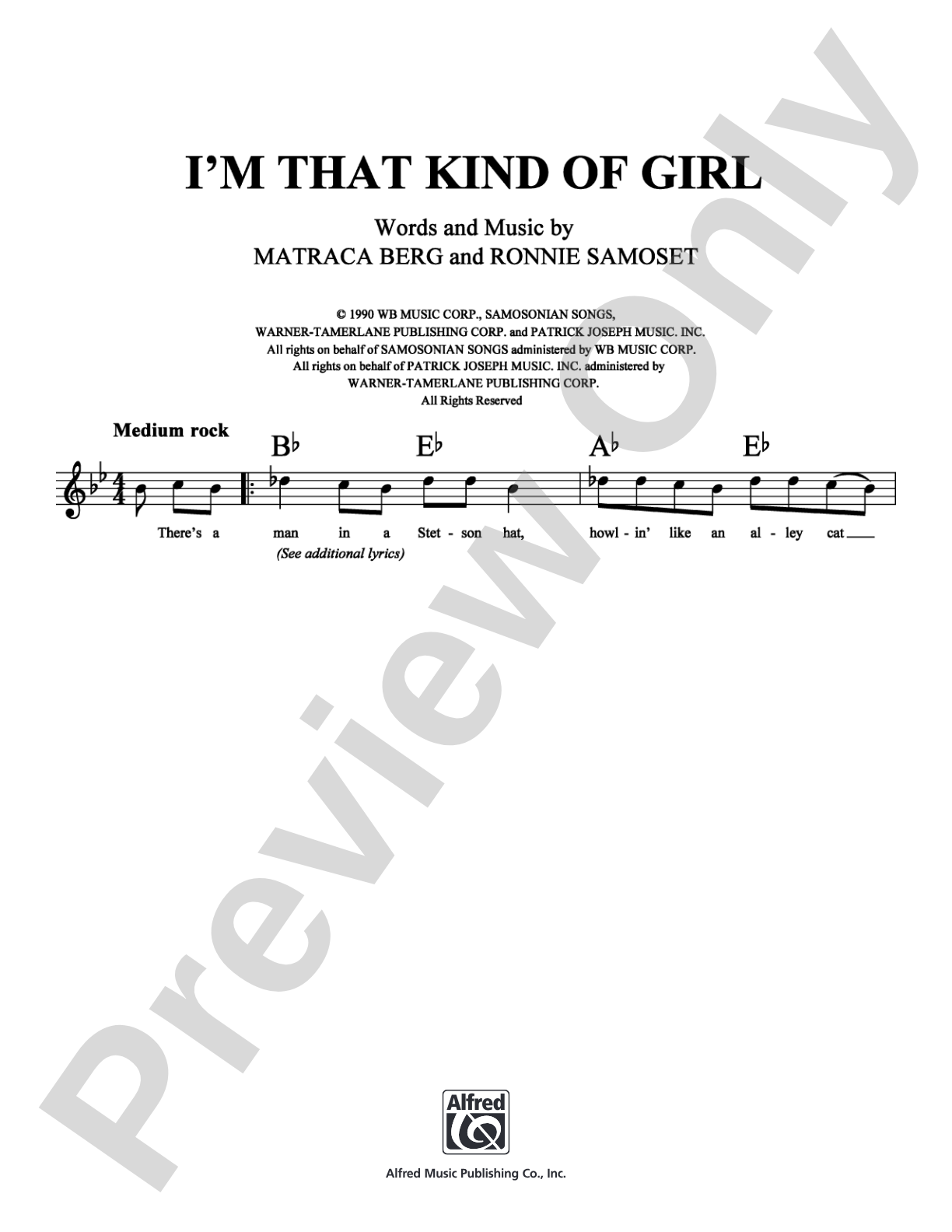 I'm That Kind of Girl: Lead Sheet Digital Sheet Music