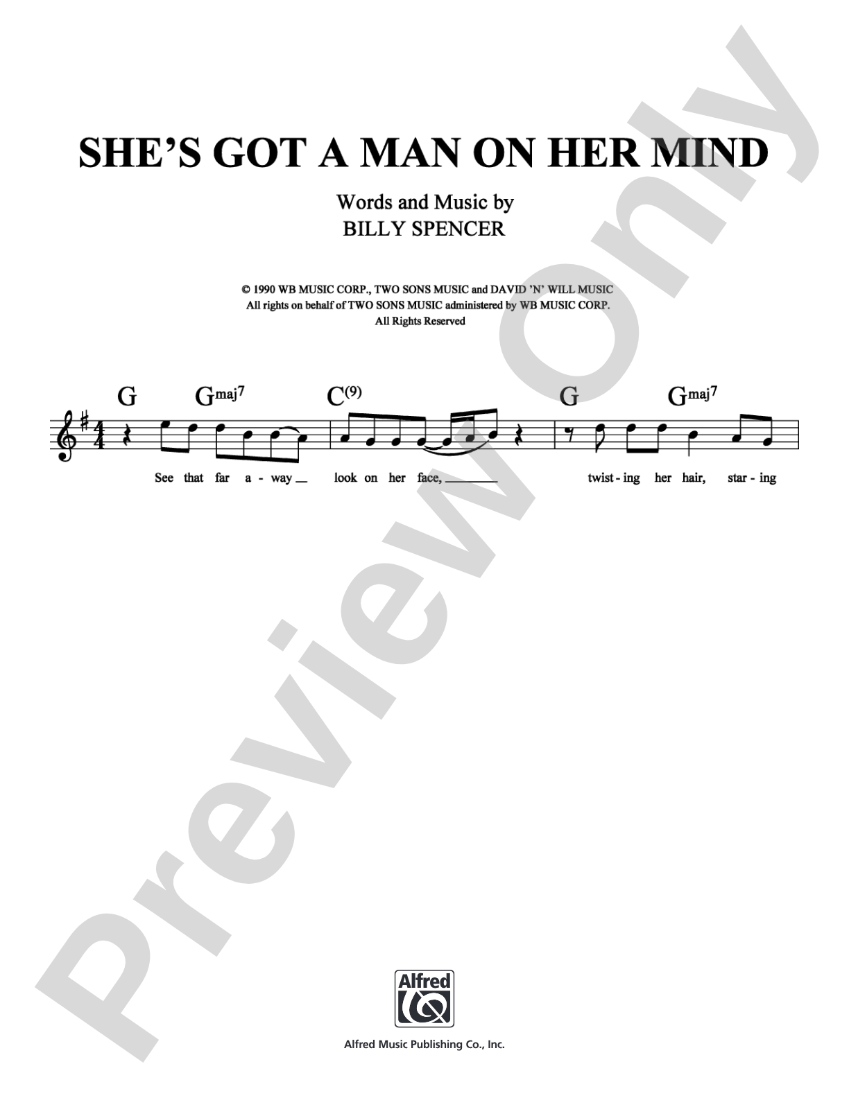 She's Got a Man on Her Mind: Lead Sheet Digital Sheet Music
