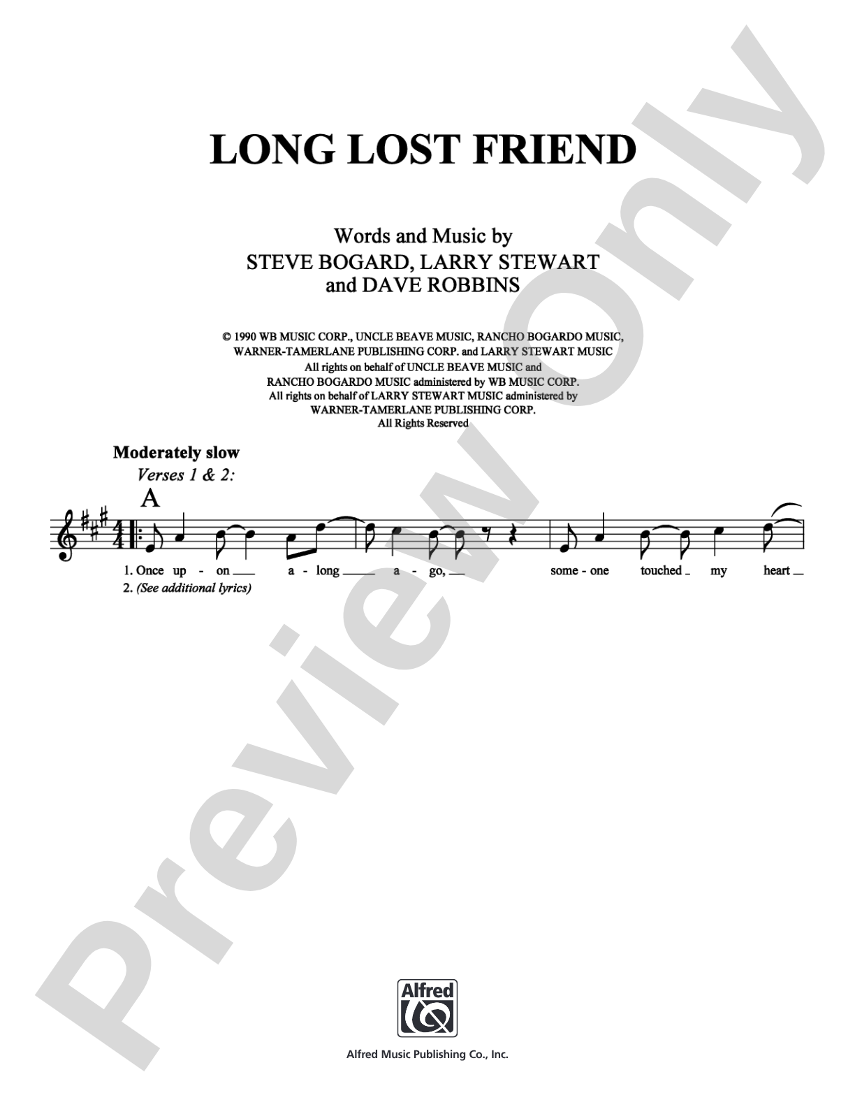 Long Lost Friend: Lead Sheet Digital Sheet Music