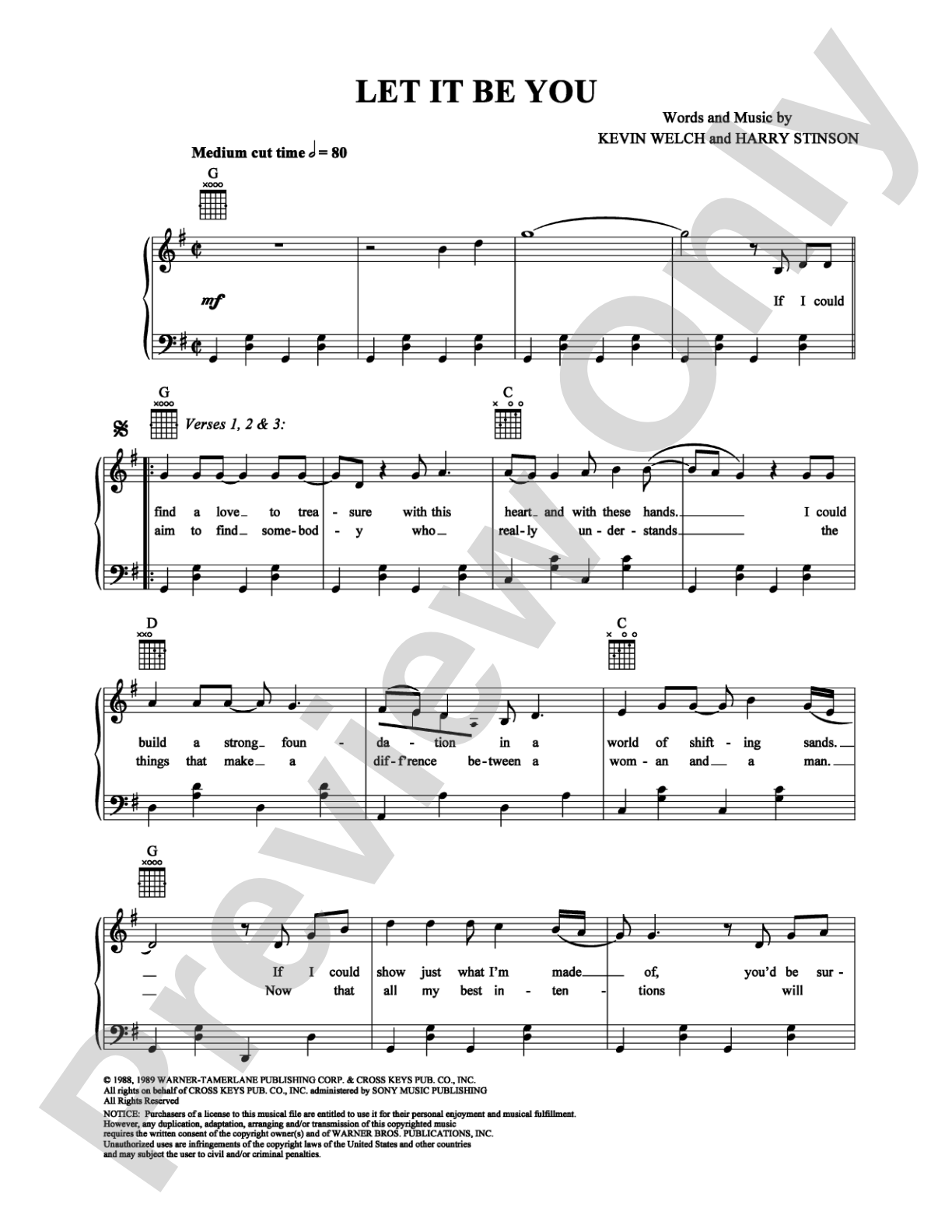 Let it Be You: Piano/Vocal/Chords Digital Sheet Music
