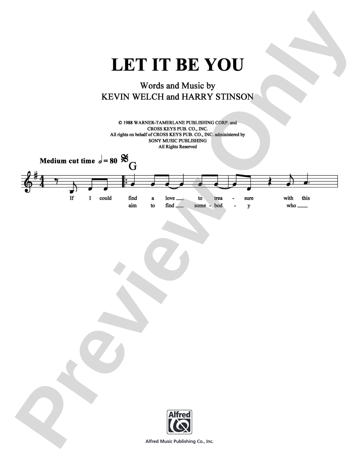 Let it Be You: Lead Sheet Digital Sheet Music