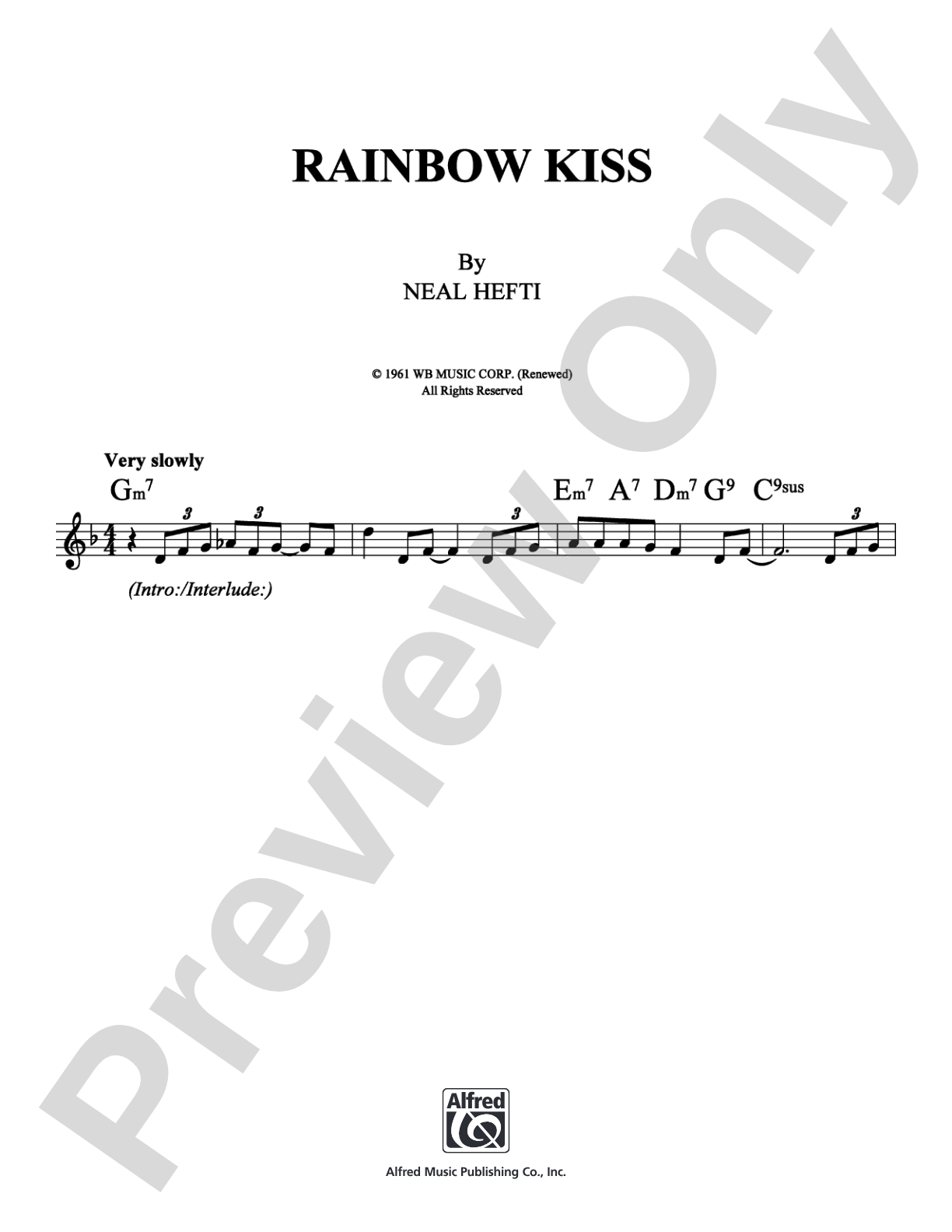 Rainbow Kiss: Lead Sheet Digital Sheet Music