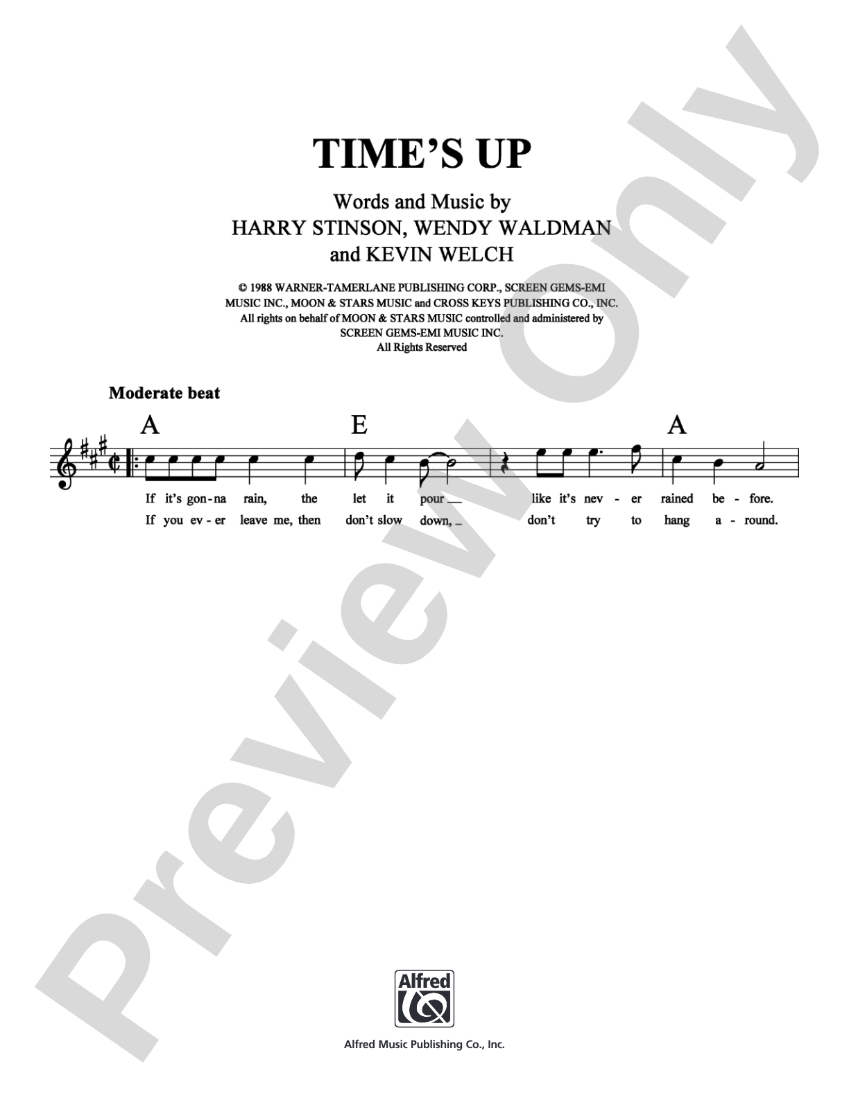 Time's Up: Lead Sheet Digital Sheet Music