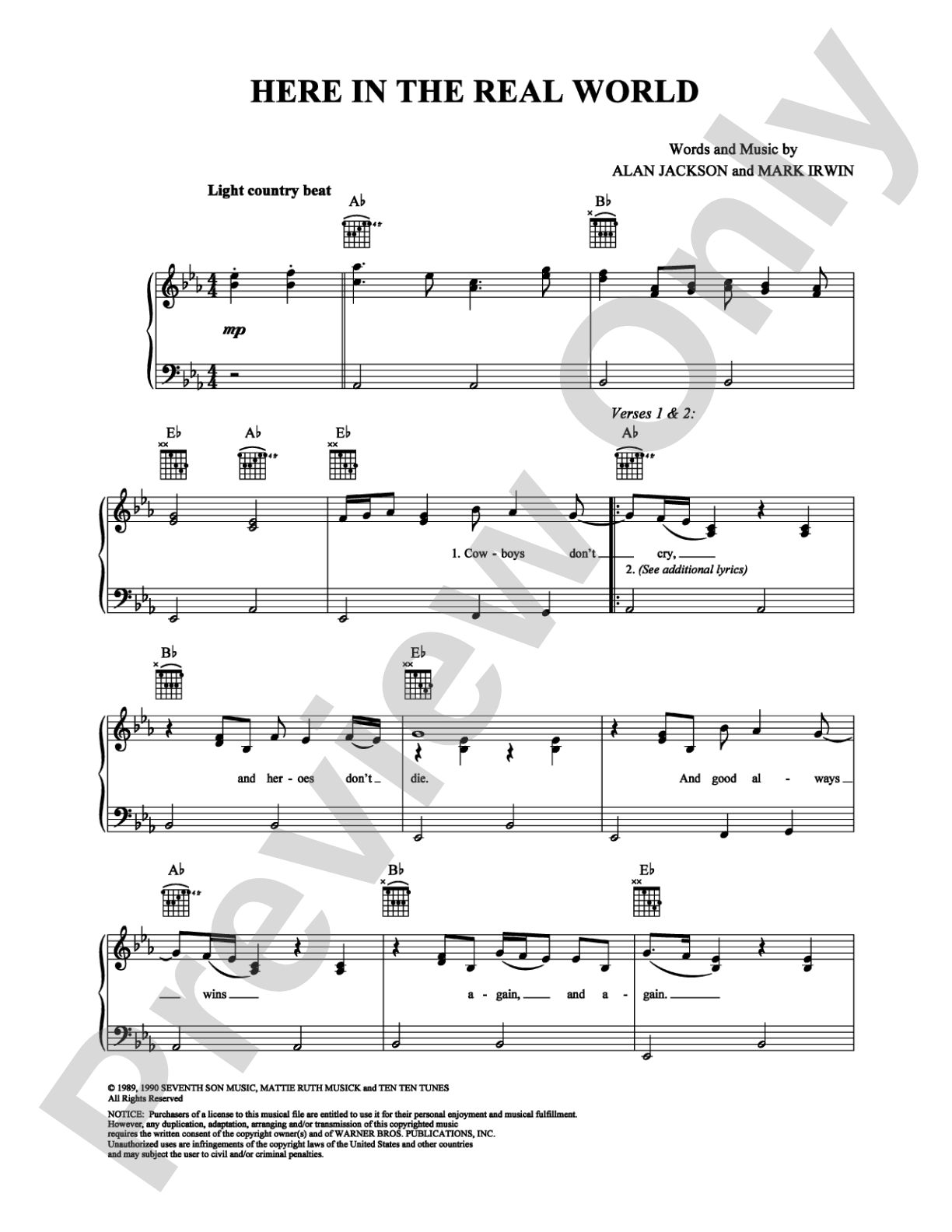 Here In The Real World: Easy Piano Digital Sheet Music
