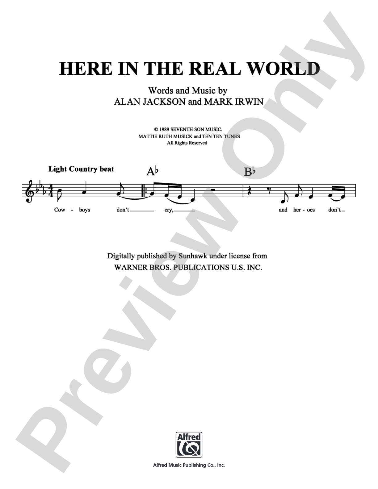 Here In The Real World: Lead Sheet Digital Sheet Music