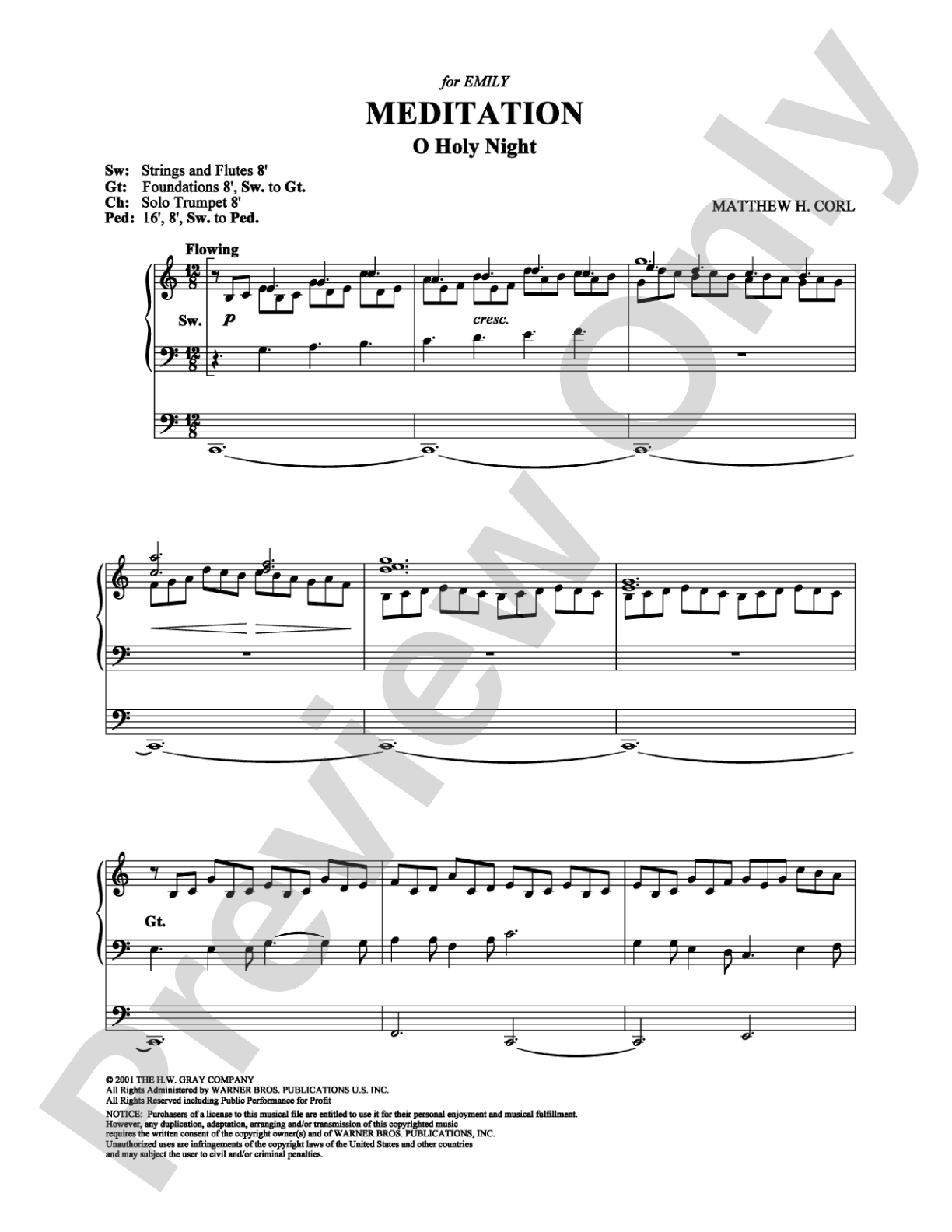 Meditation: Organ Digital Sheet Music