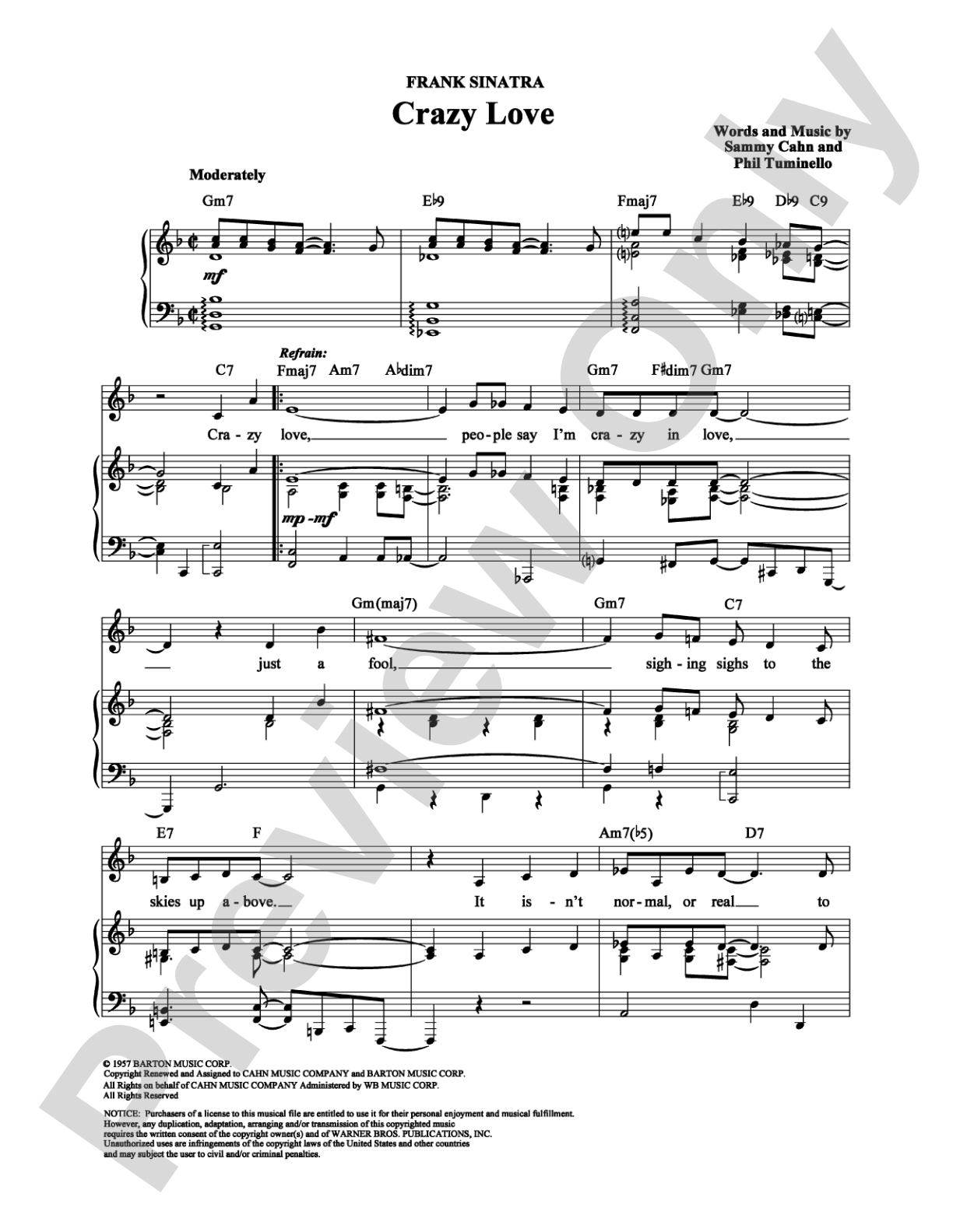 Crazy Love: Piano/Vocal/Chords Digital Sheet Music