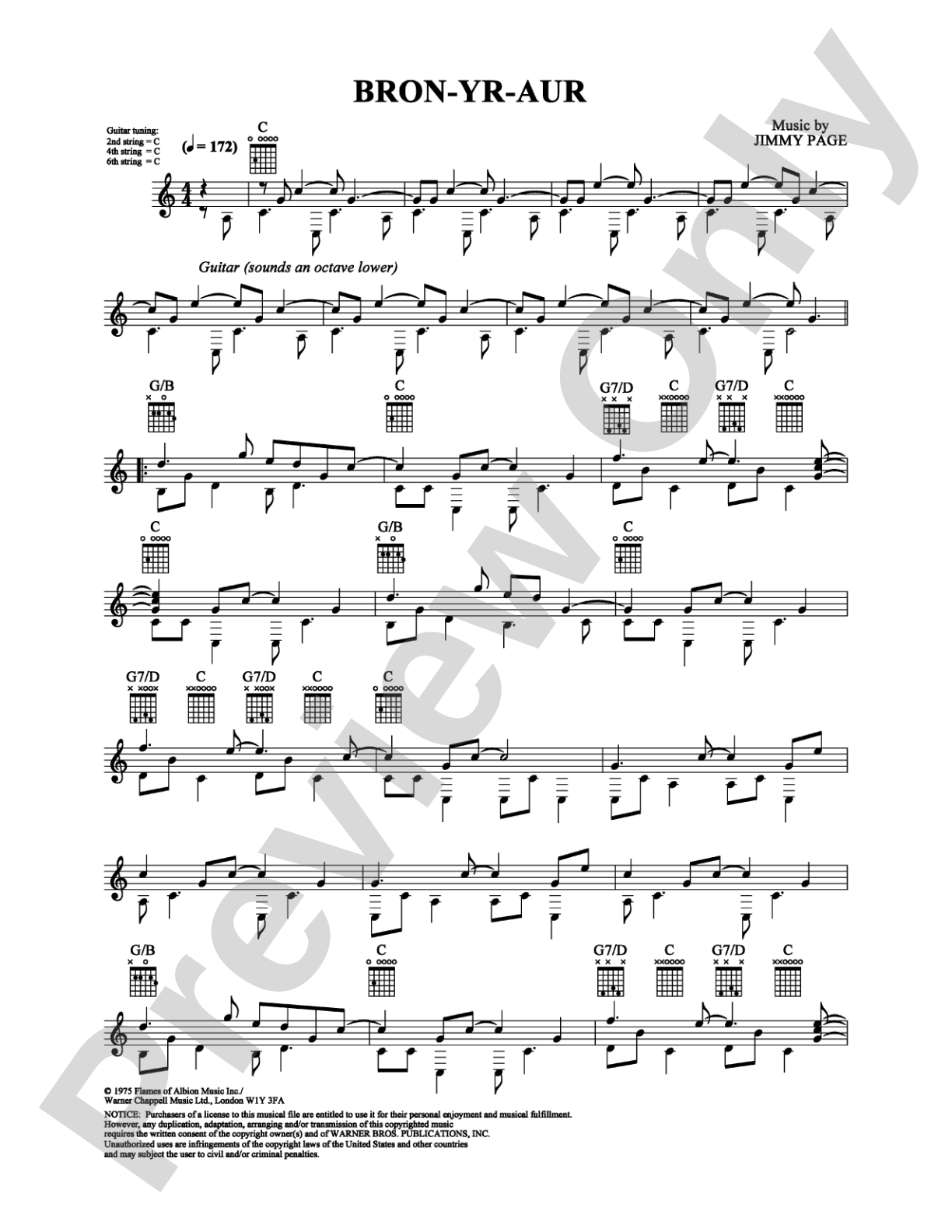 Bron-Yr-Aur: Solo Guitar Digital Sheet Music