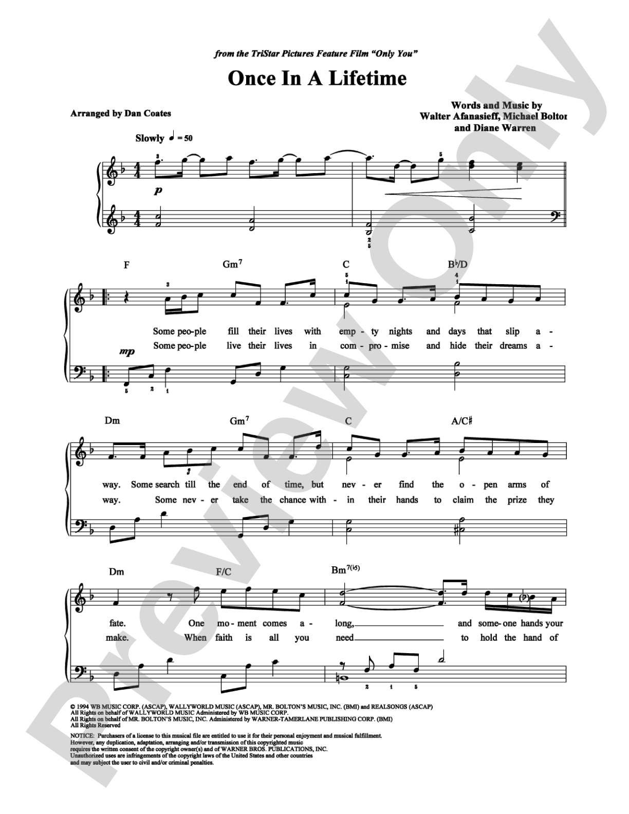 Once In A Lifetime: Easy Piano Digital Sheet Music