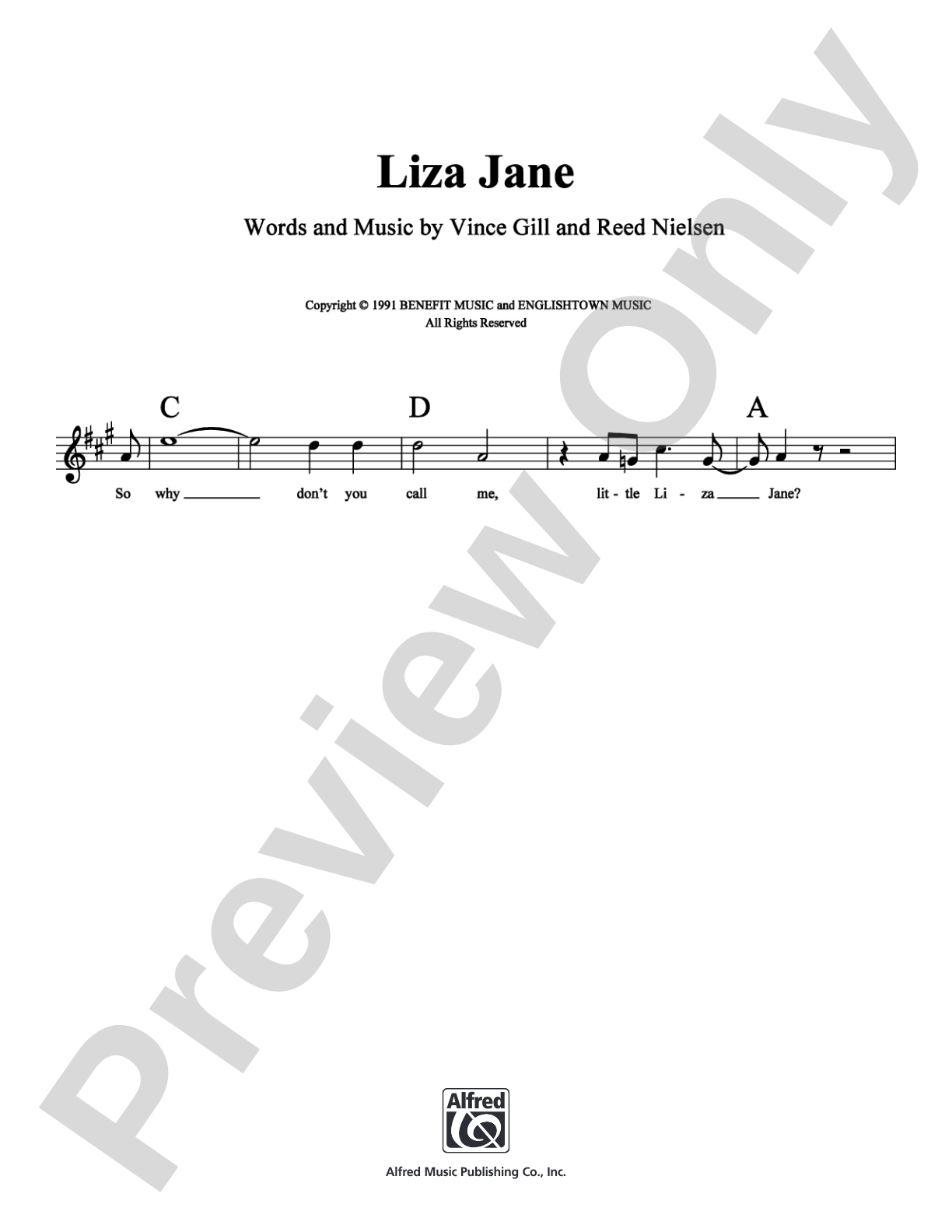 Liza Jane: Lead Sheet Digital Sheet Music