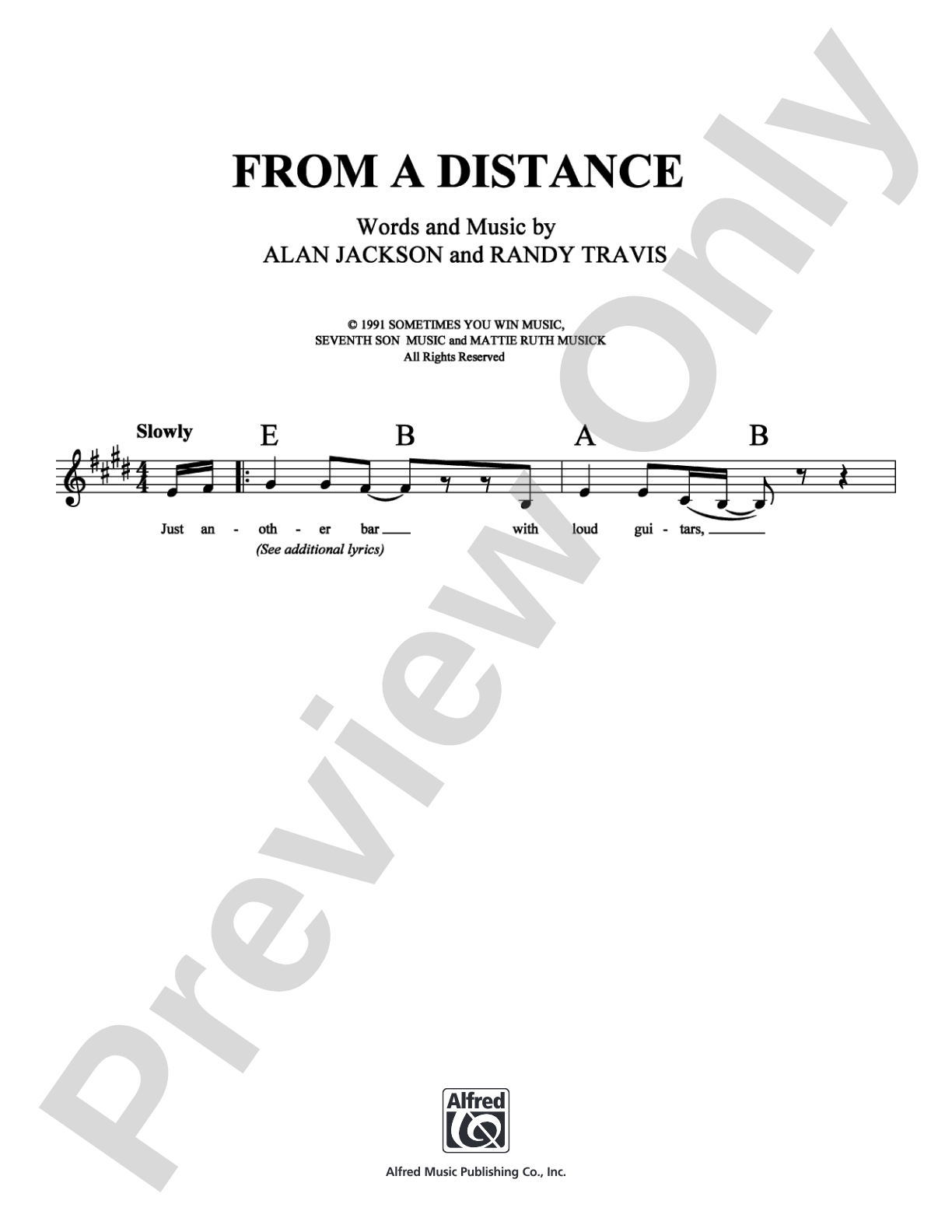 From a Distance: Lead Sheet Digital Sheet Music