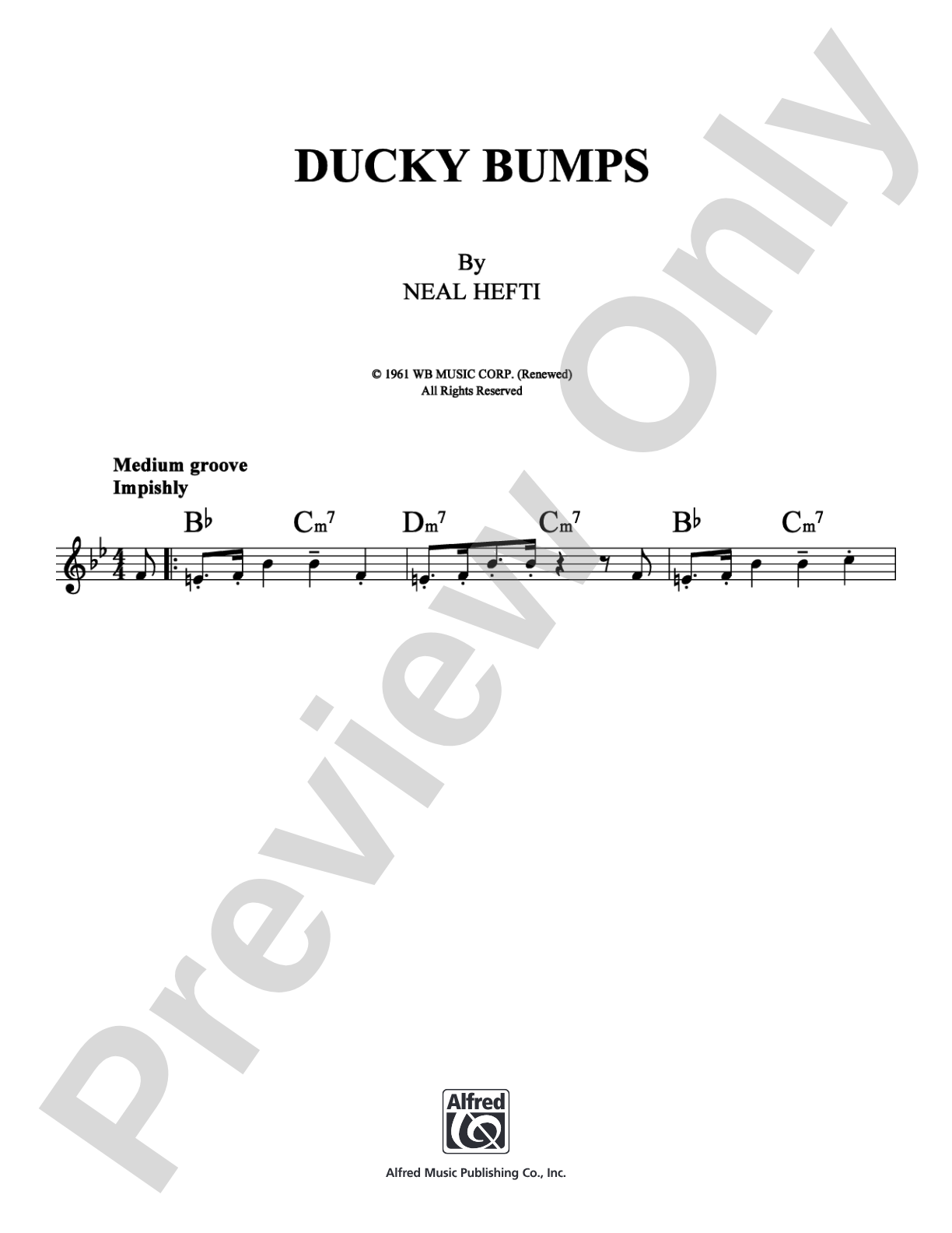 Ducky Bumps: Lead Sheet Digital Sheet Music
