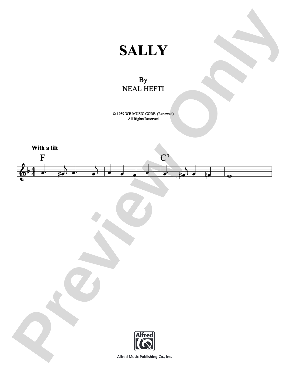 Sally: Lead Sheet Digital Sheet Music