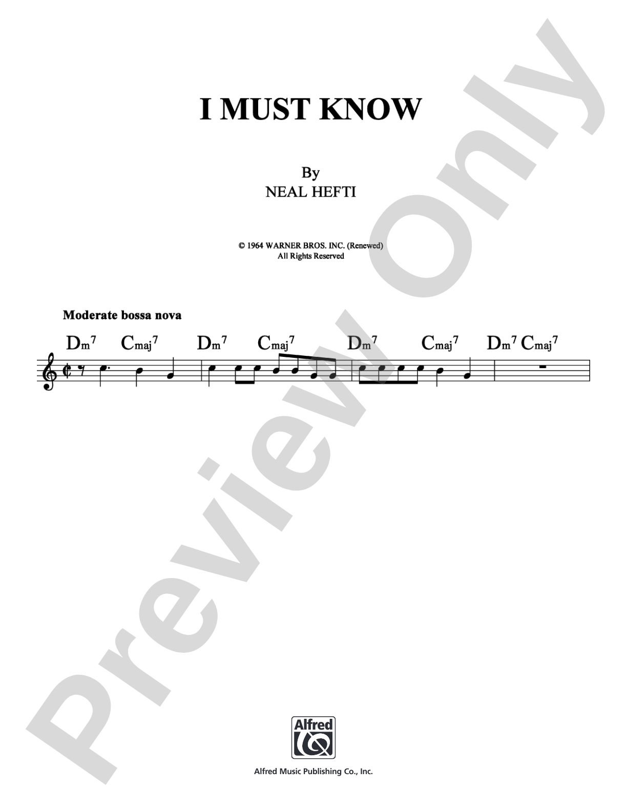 I Must Know: Lead Sheet Digital Sheet Music