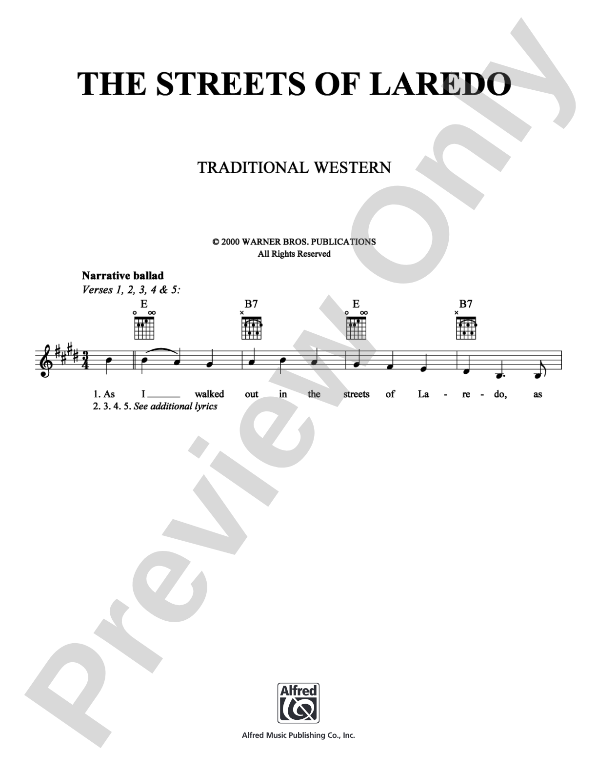 The Streets of Laredo: Lead Sheet Digital Sheet Music
