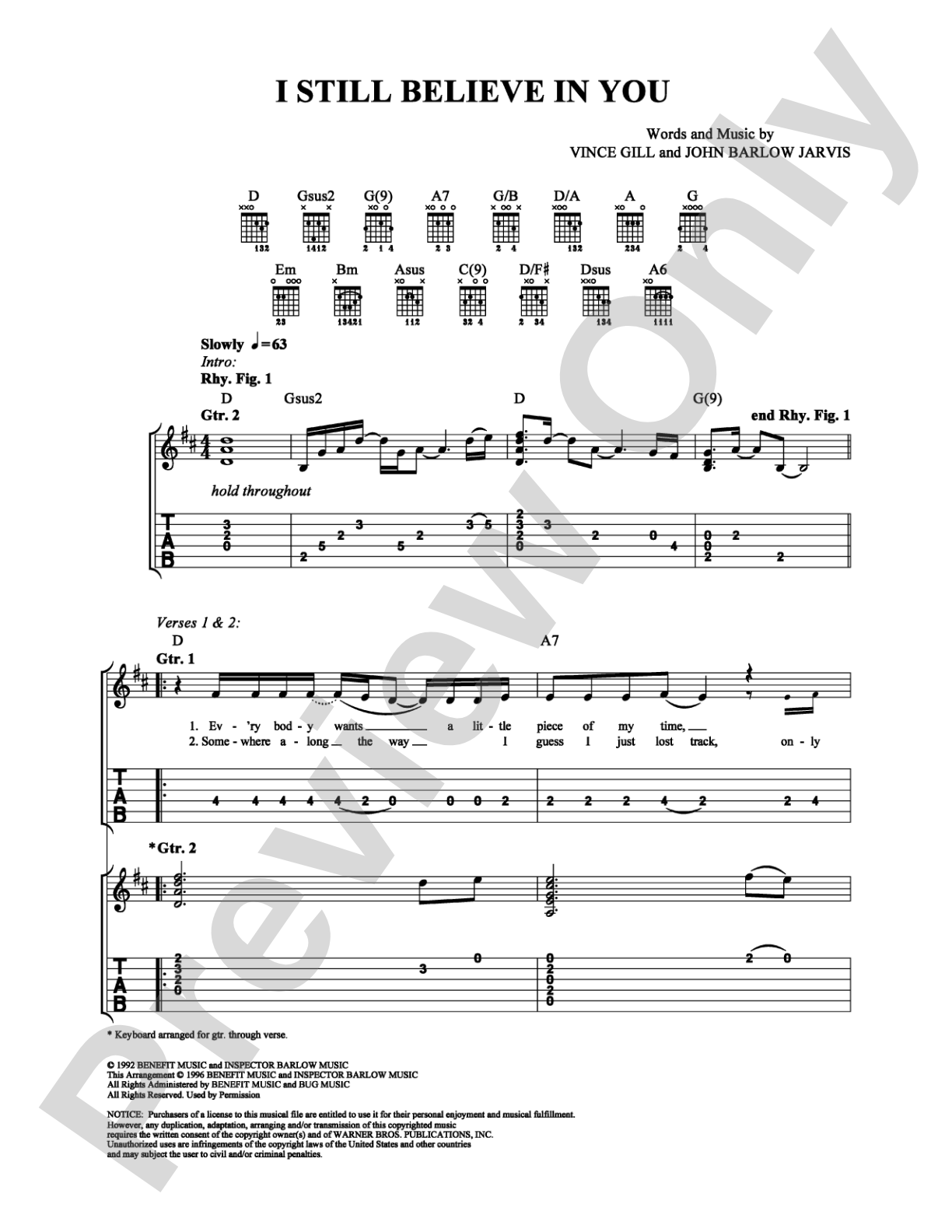 I Still Believe in You: Easy Guitar Digital Sheet Music